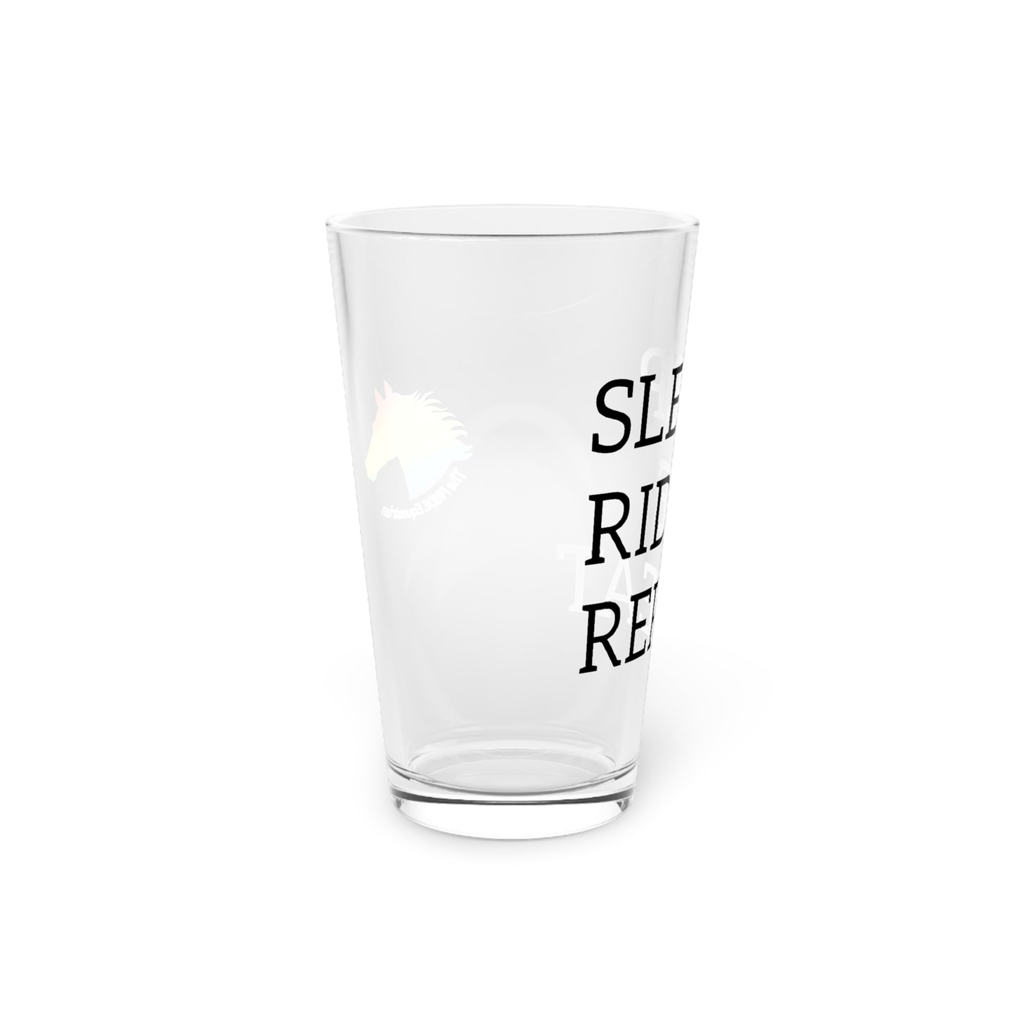 Sleep Ride Repeat Pint Glass, 16oz