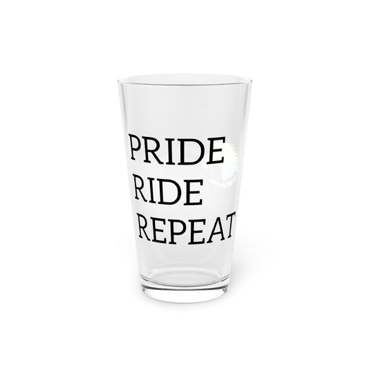 Pride Ride Repeat Pint Glass, 16oz