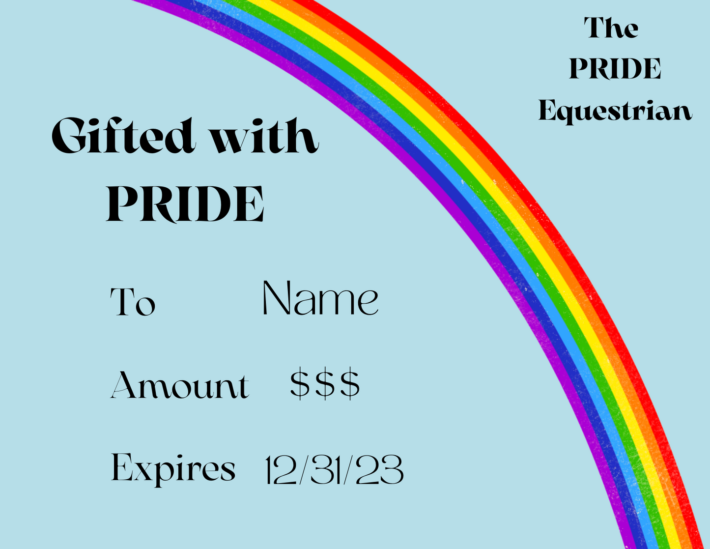 The PRIDE Equestrian Gift Card