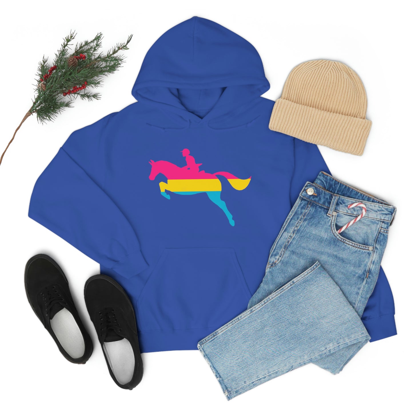 Pansexual - PRIDE, LOVE, and HORSES Hooded Sweatshirt
