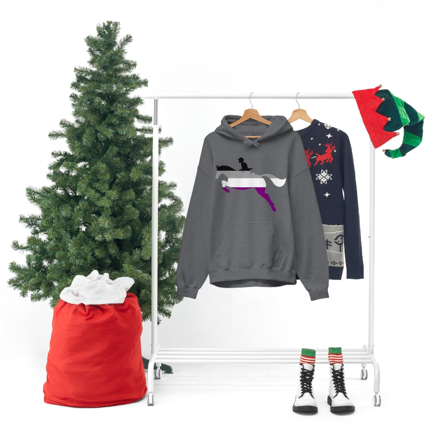 Asexual - PRIDE, LOVE, and HORSES Hooded Sweatshirt