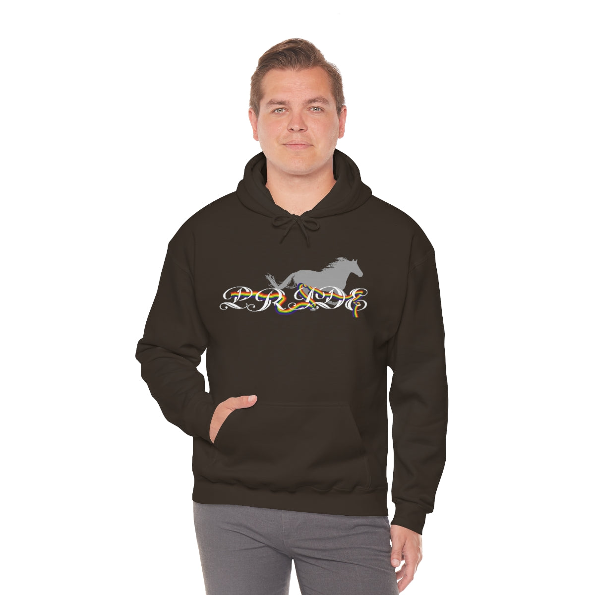 PRIDE in cursive Hooded Sweatshirt