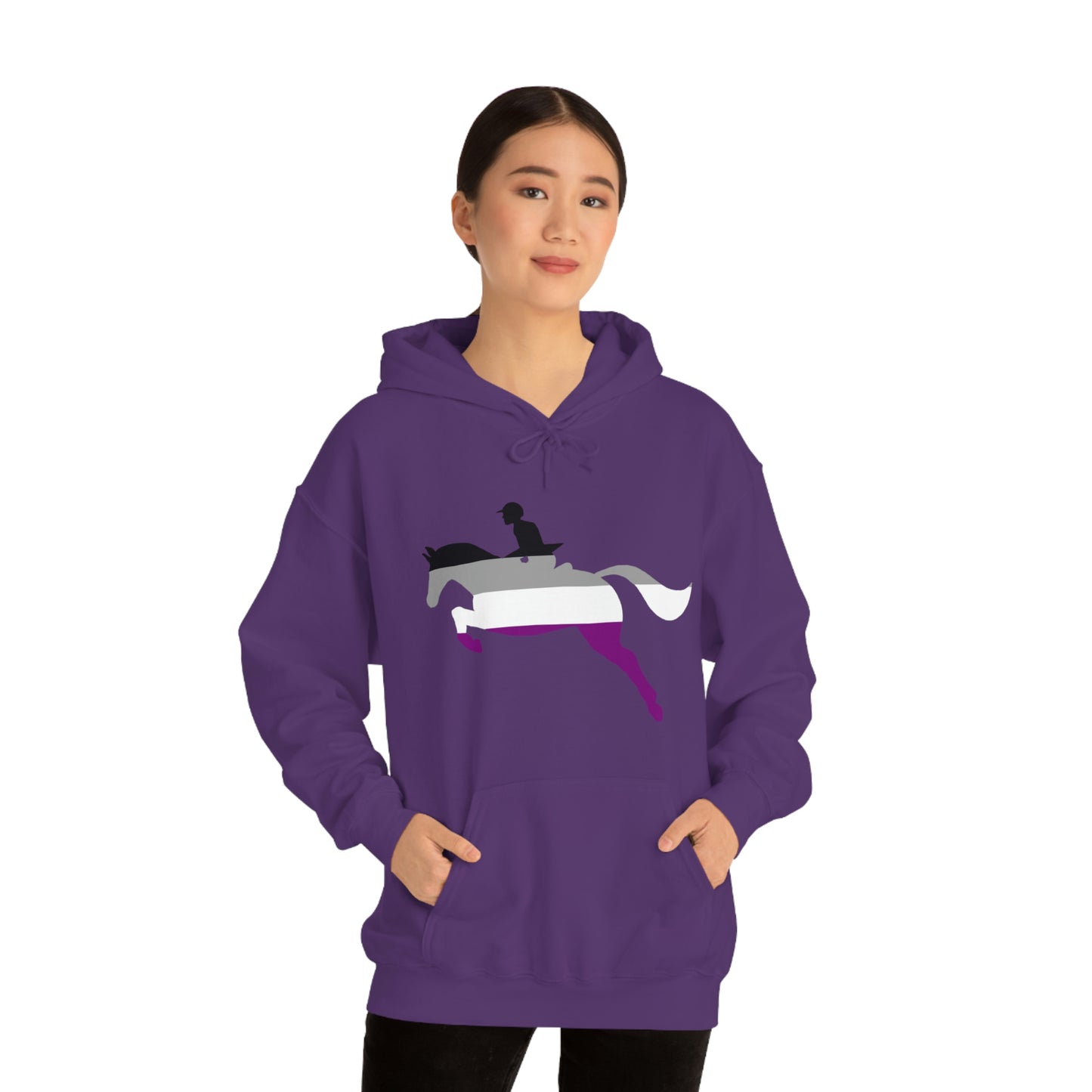 Asexual - PRIDE, LOVE, and HORSES Hooded Sweatshirt