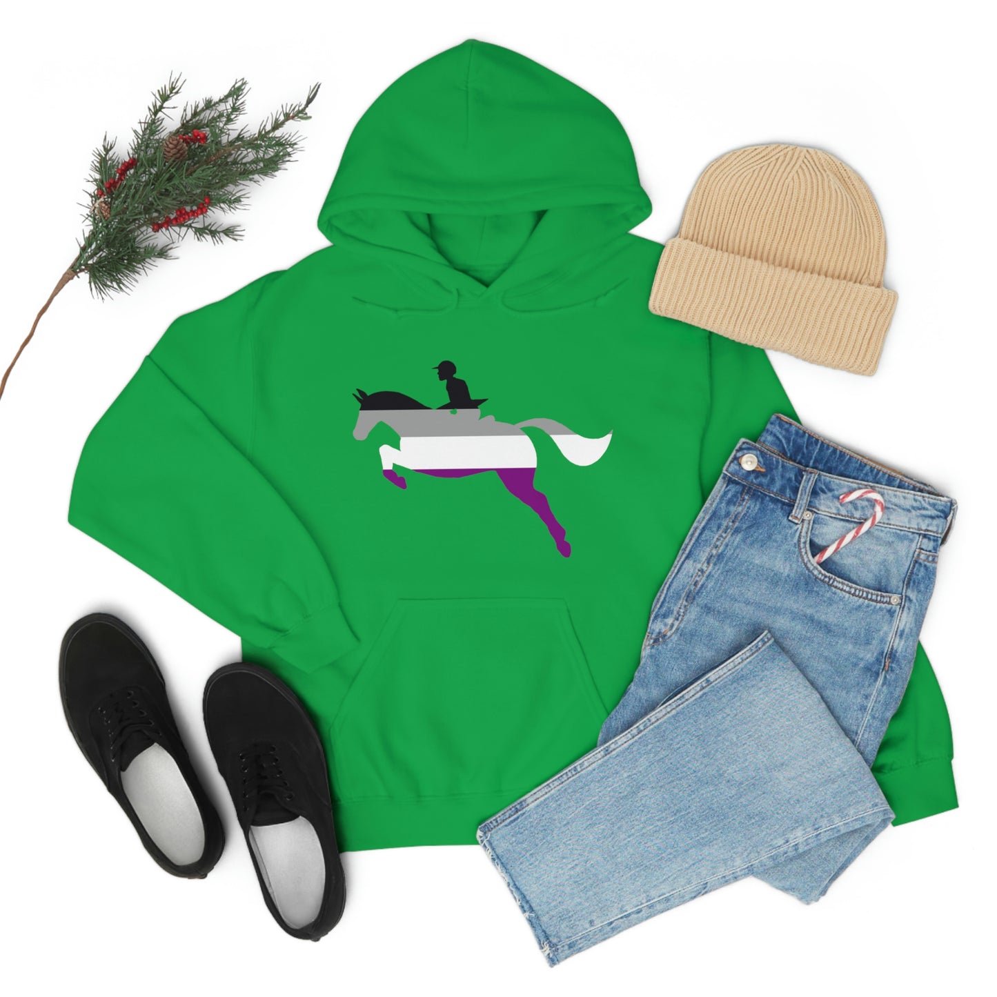 Asexual - PRIDE, LOVE, and HORSES Hooded Sweatshirt