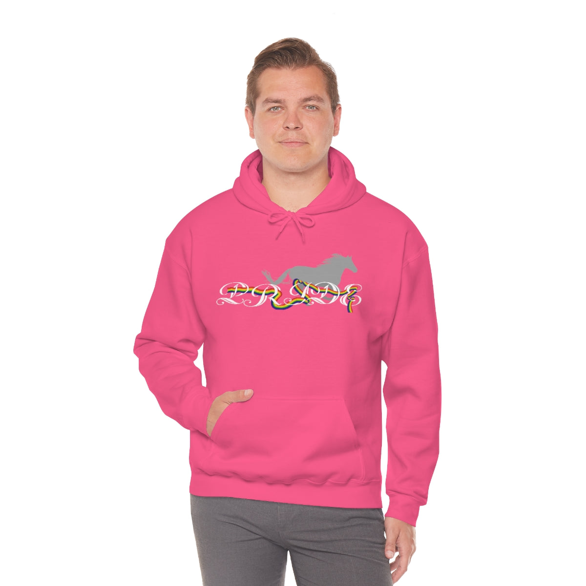 PRIDE in cursive Hooded Sweatshirt