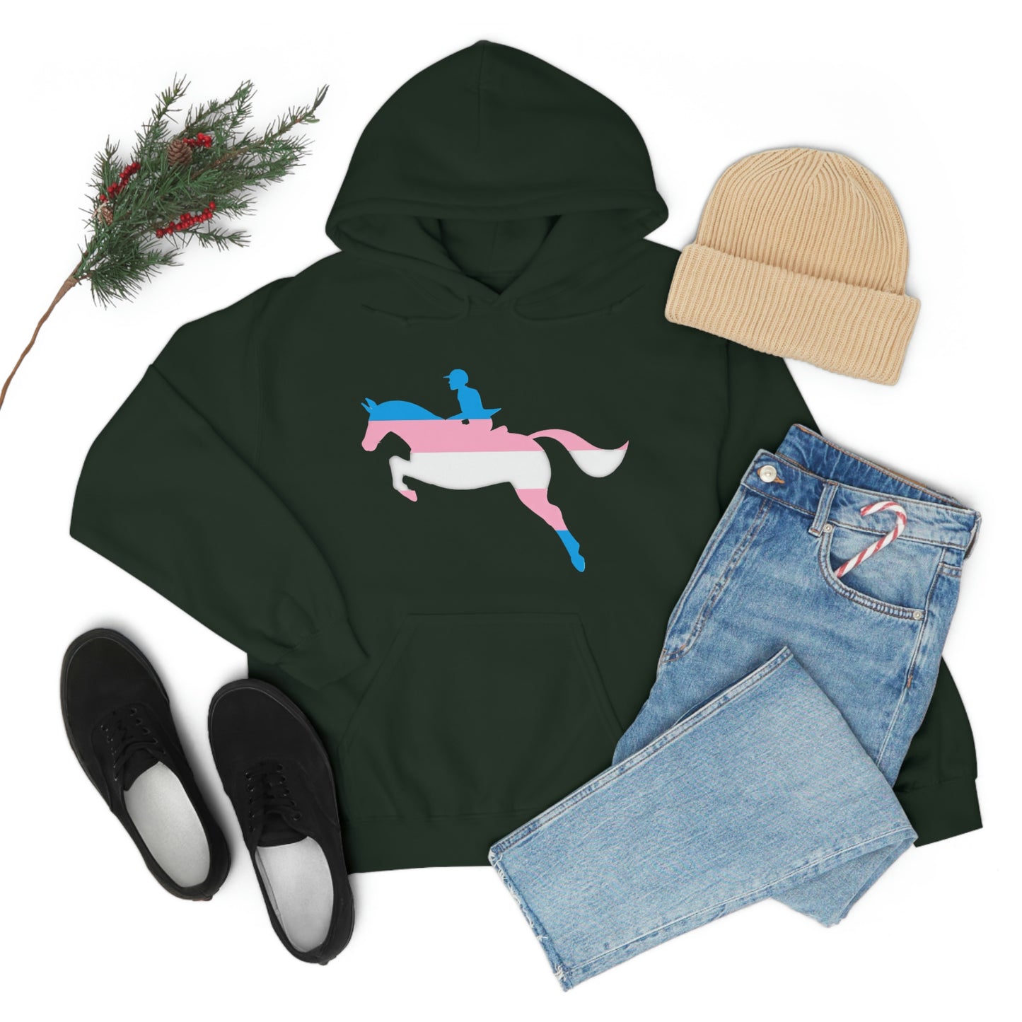 Transgender - PRIDE, LOVE, and HORSES Hooded Sweatshirt