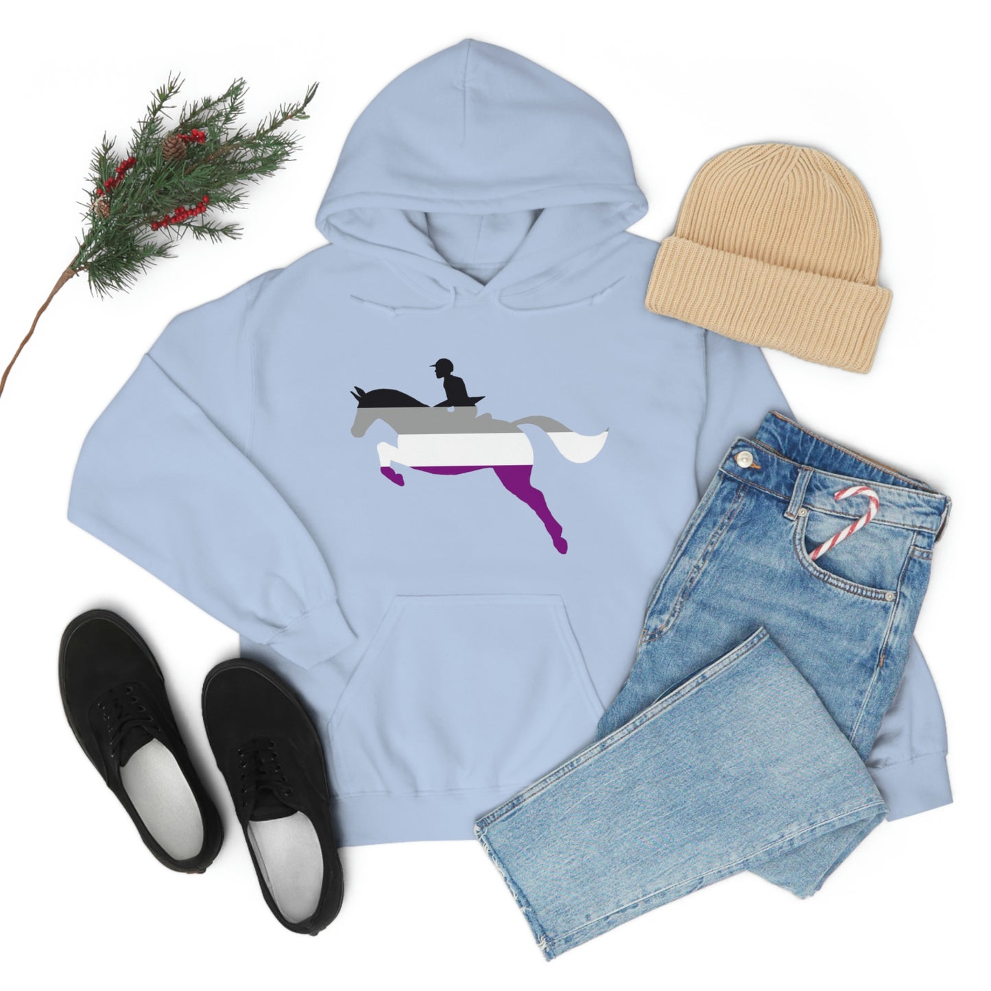 Asexual - PRIDE, LOVE, and HORSES Hooded Sweatshirt