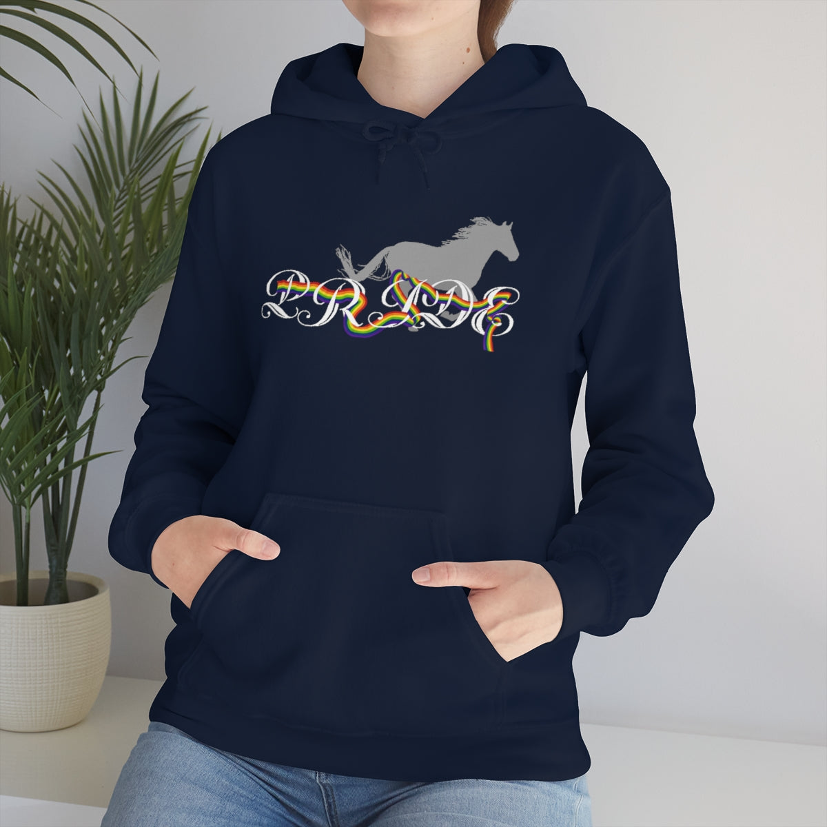 PRIDE in cursive Hooded Sweatshirt