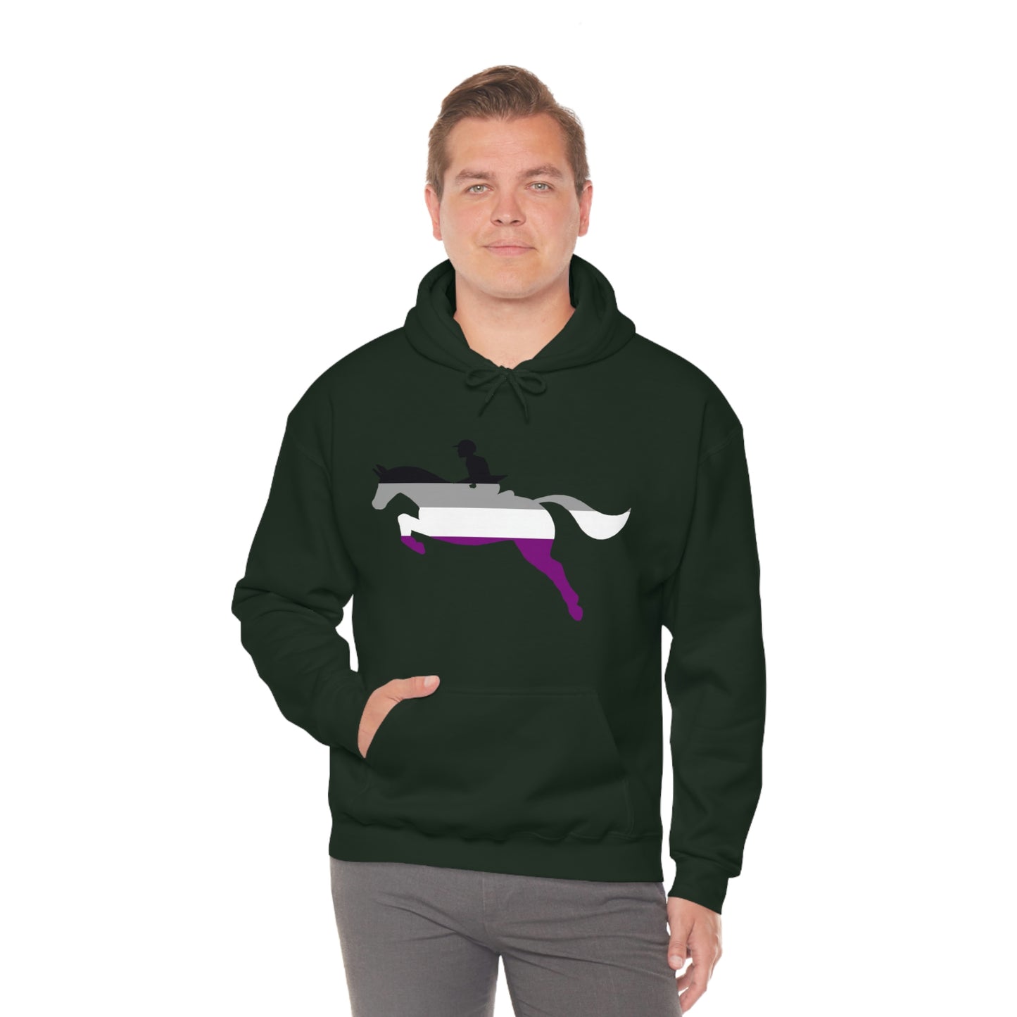Asexual - PRIDE, LOVE, and HORSES Hooded Sweatshirt