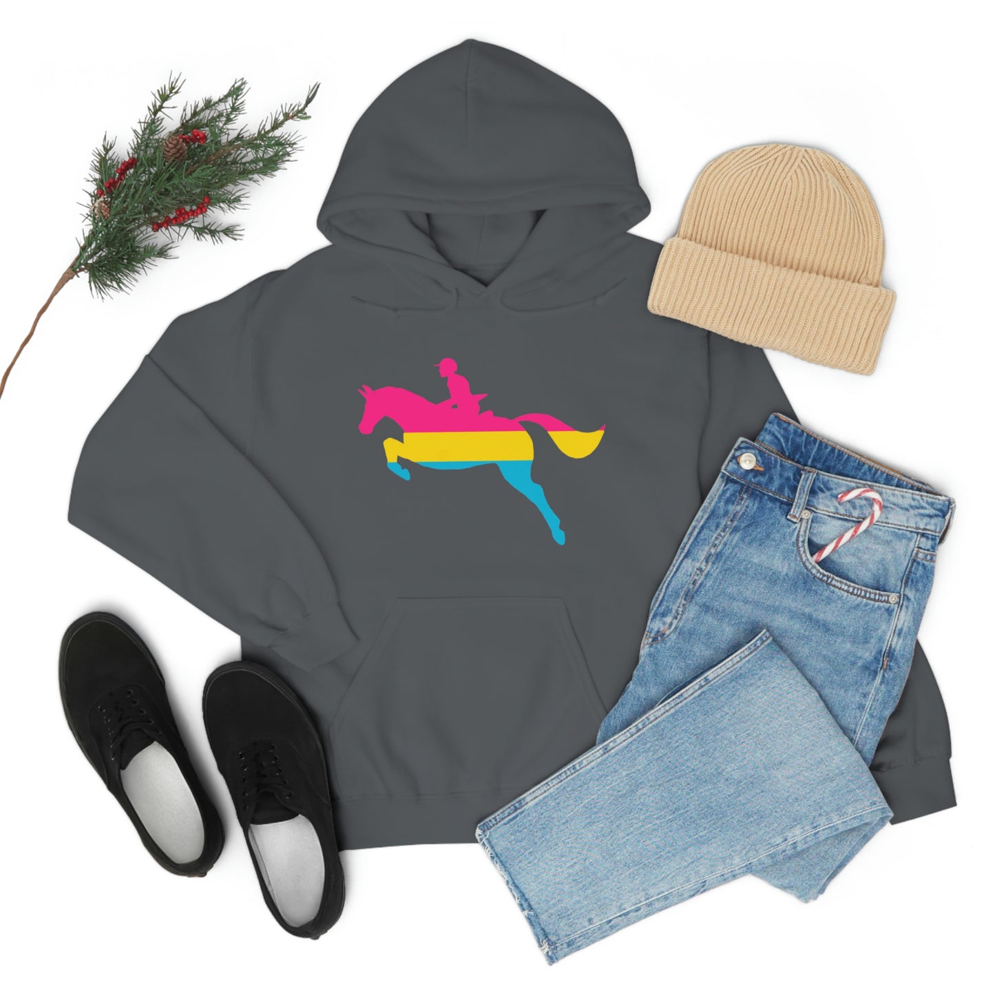 Pansexual - PRIDE, LOVE, and HORSES Hooded Sweatshirt