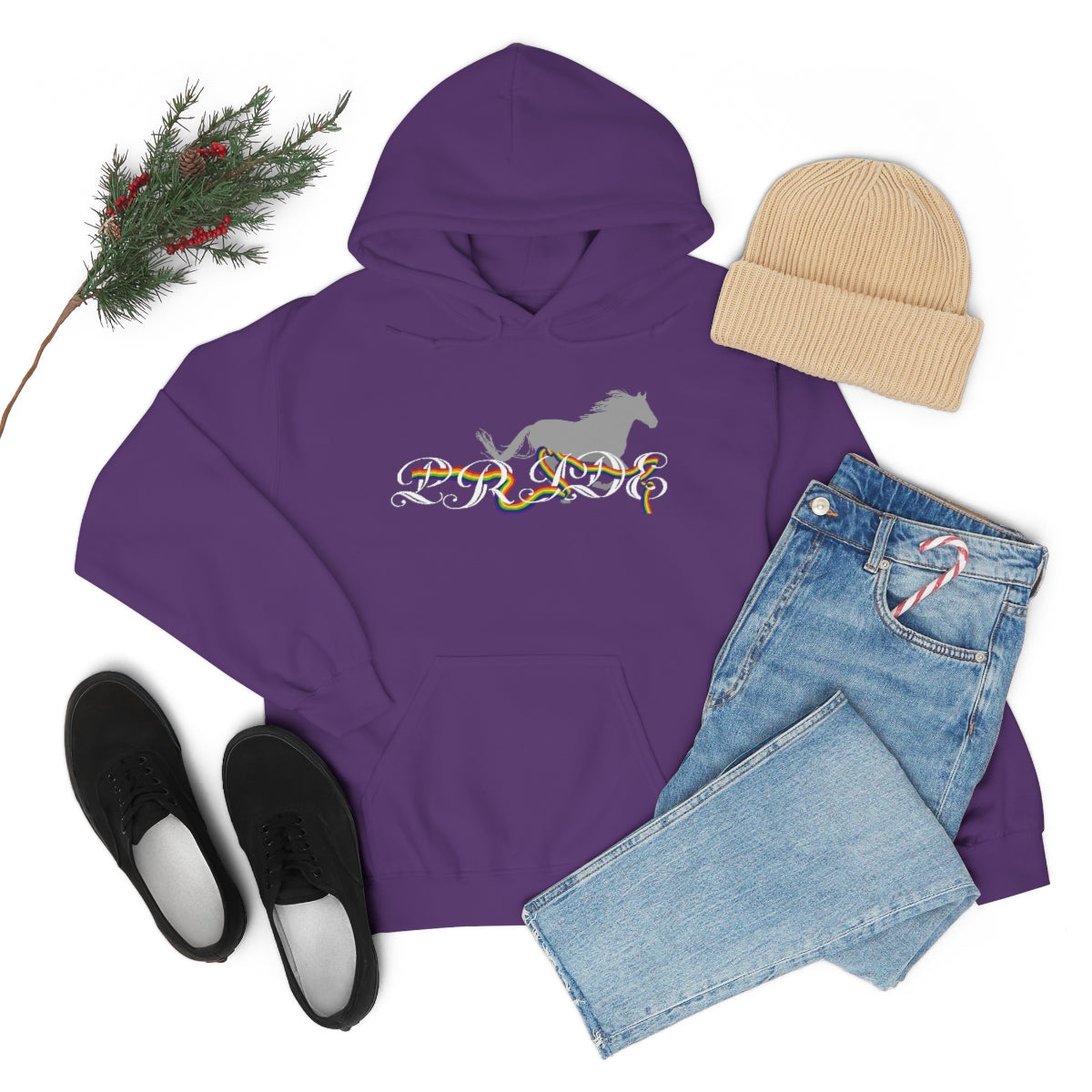 PRIDE in cursive Hooded Sweatshirt