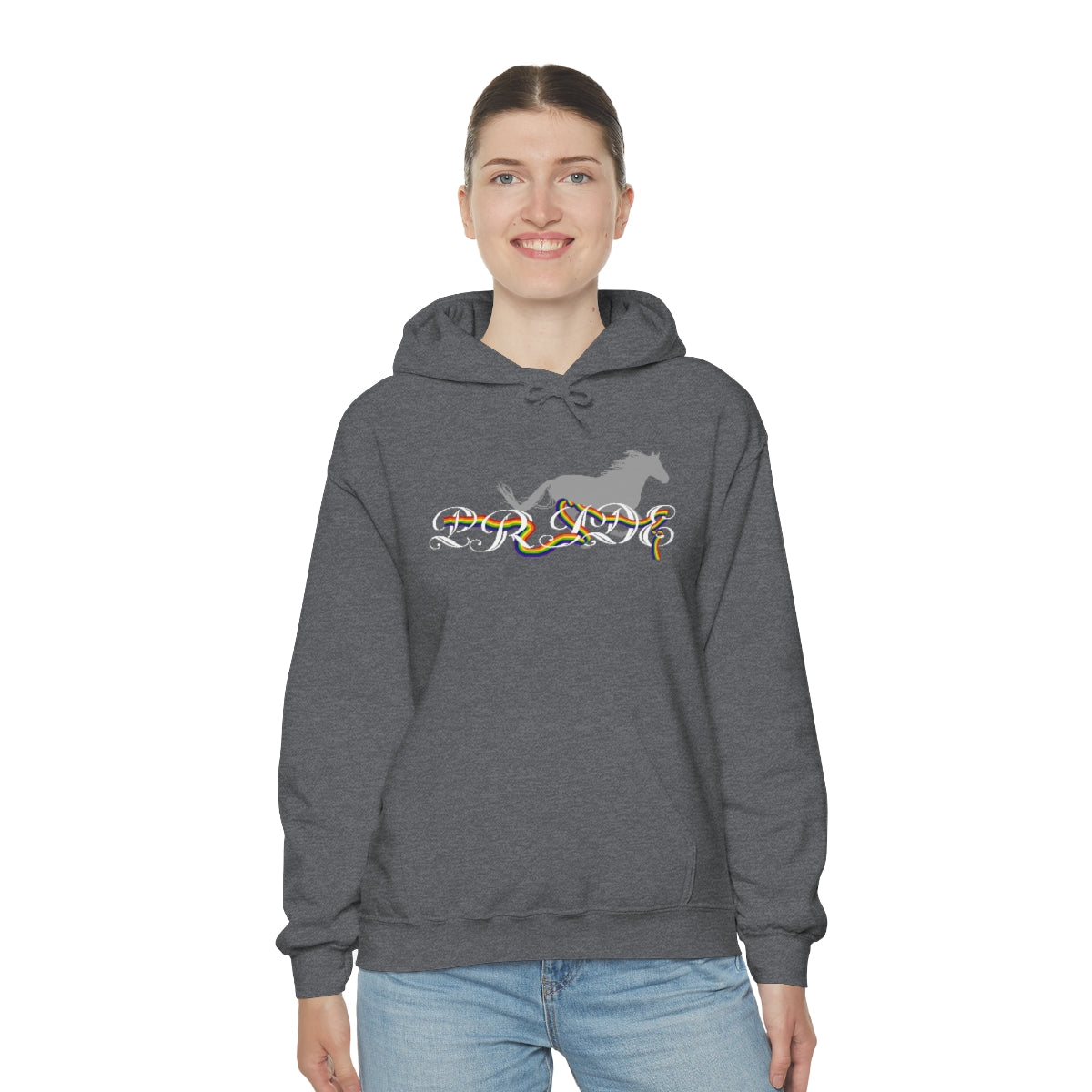 PRIDE in cursive Hooded Sweatshirt