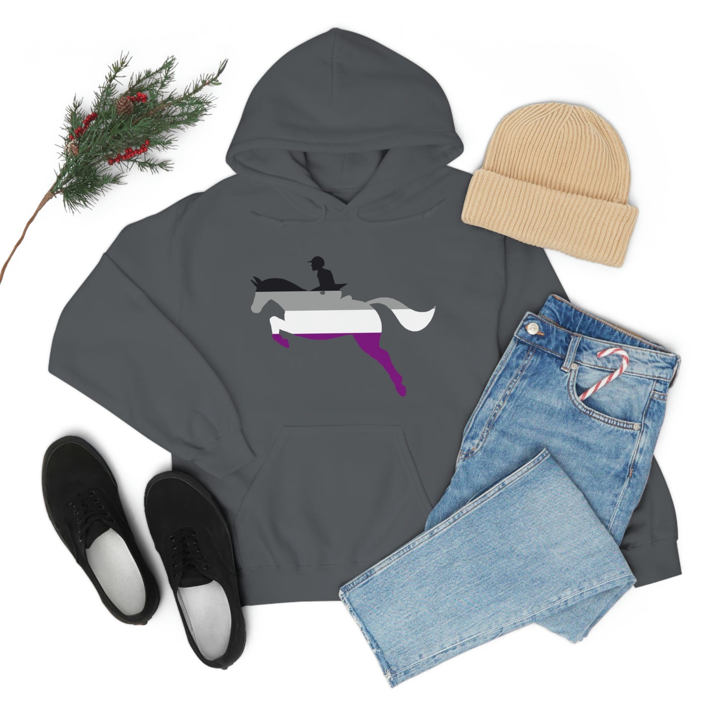 Asexual - PRIDE, LOVE, and HORSES Hooded Sweatshirt