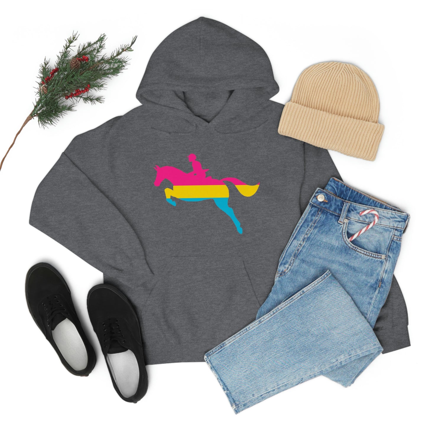 Pansexual - PRIDE, LOVE, and HORSES Hooded Sweatshirt