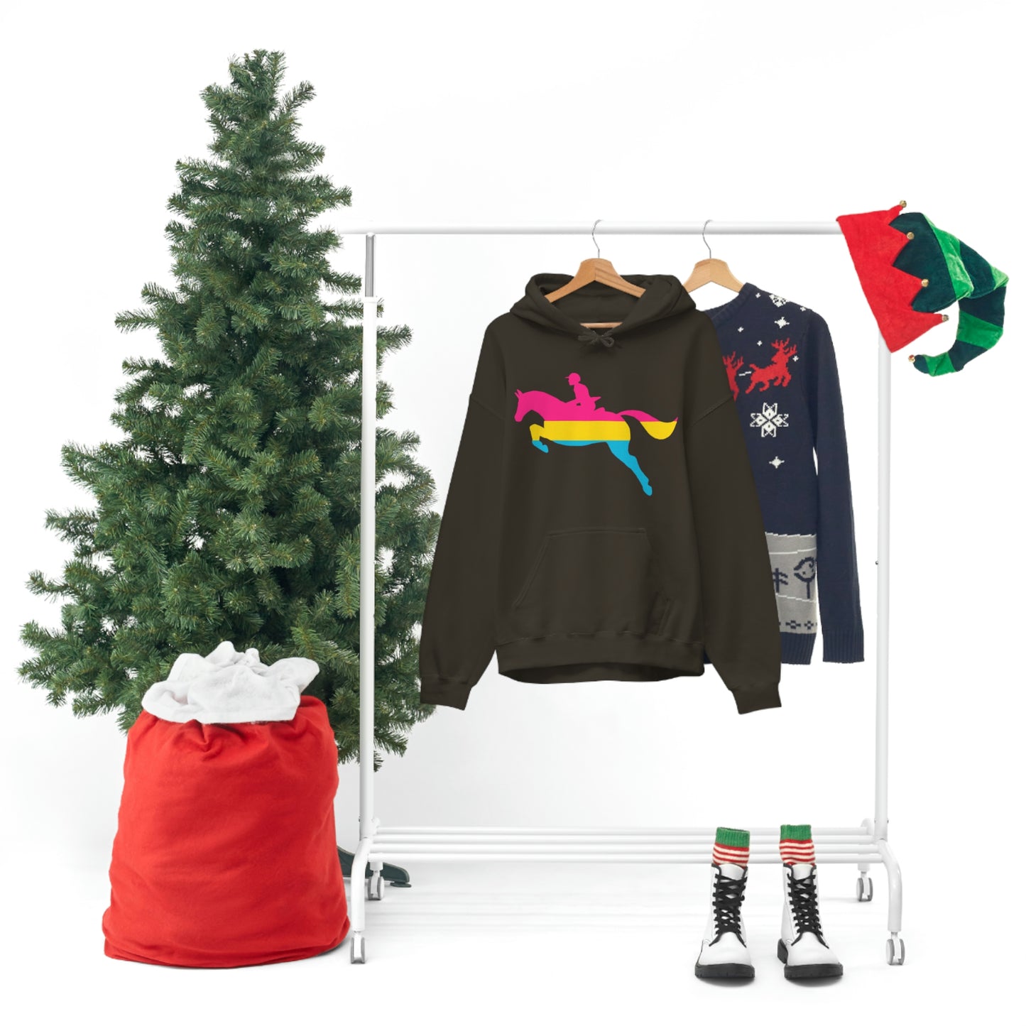 Pansexual - PRIDE, LOVE, and HORSES Hooded Sweatshirt