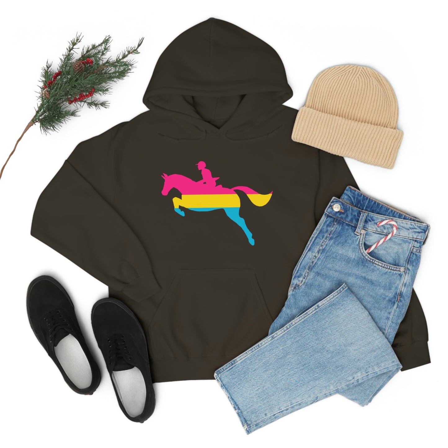 Pansexual - PRIDE, LOVE, and HORSES Hooded Sweatshirt