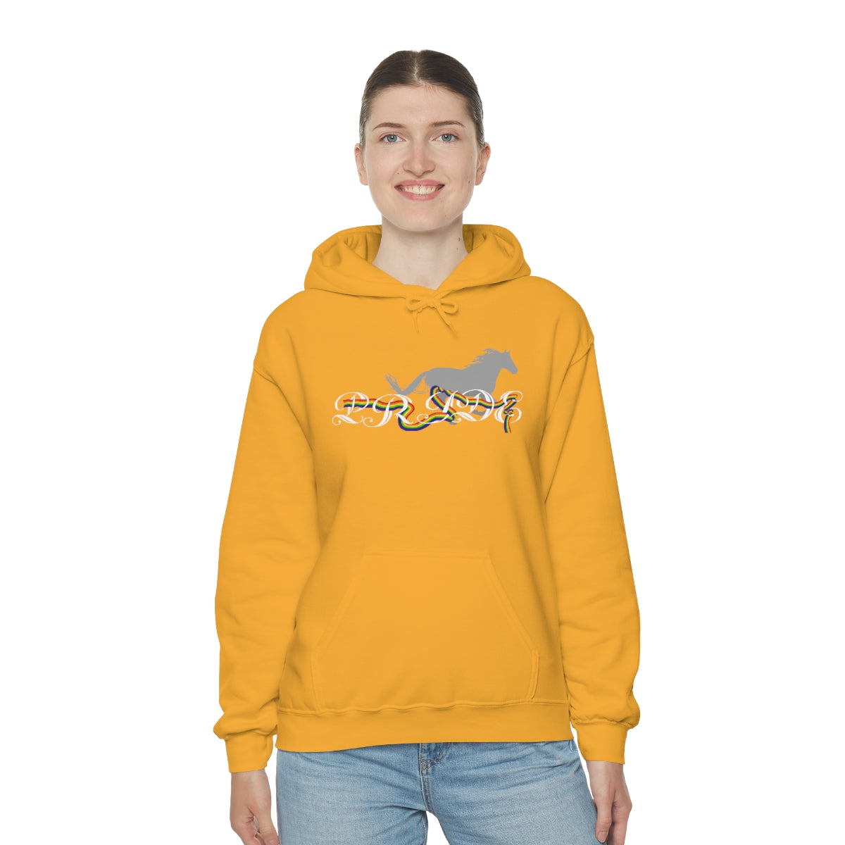PRIDE in cursive Hooded Sweatshirt