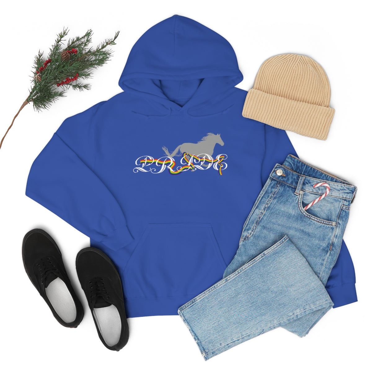 PRIDE in cursive Hooded Sweatshirt