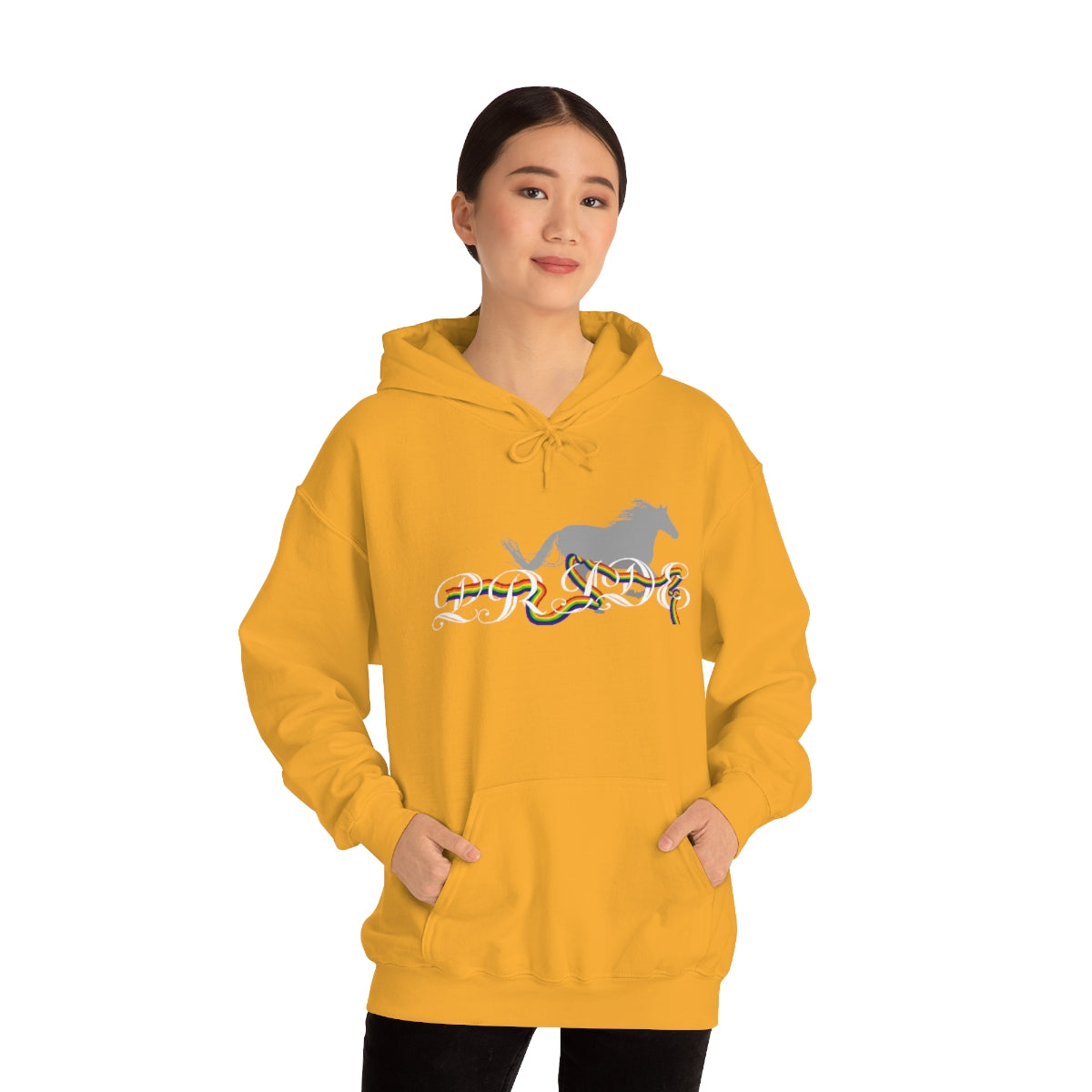 PRIDE in cursive Hooded Sweatshirt