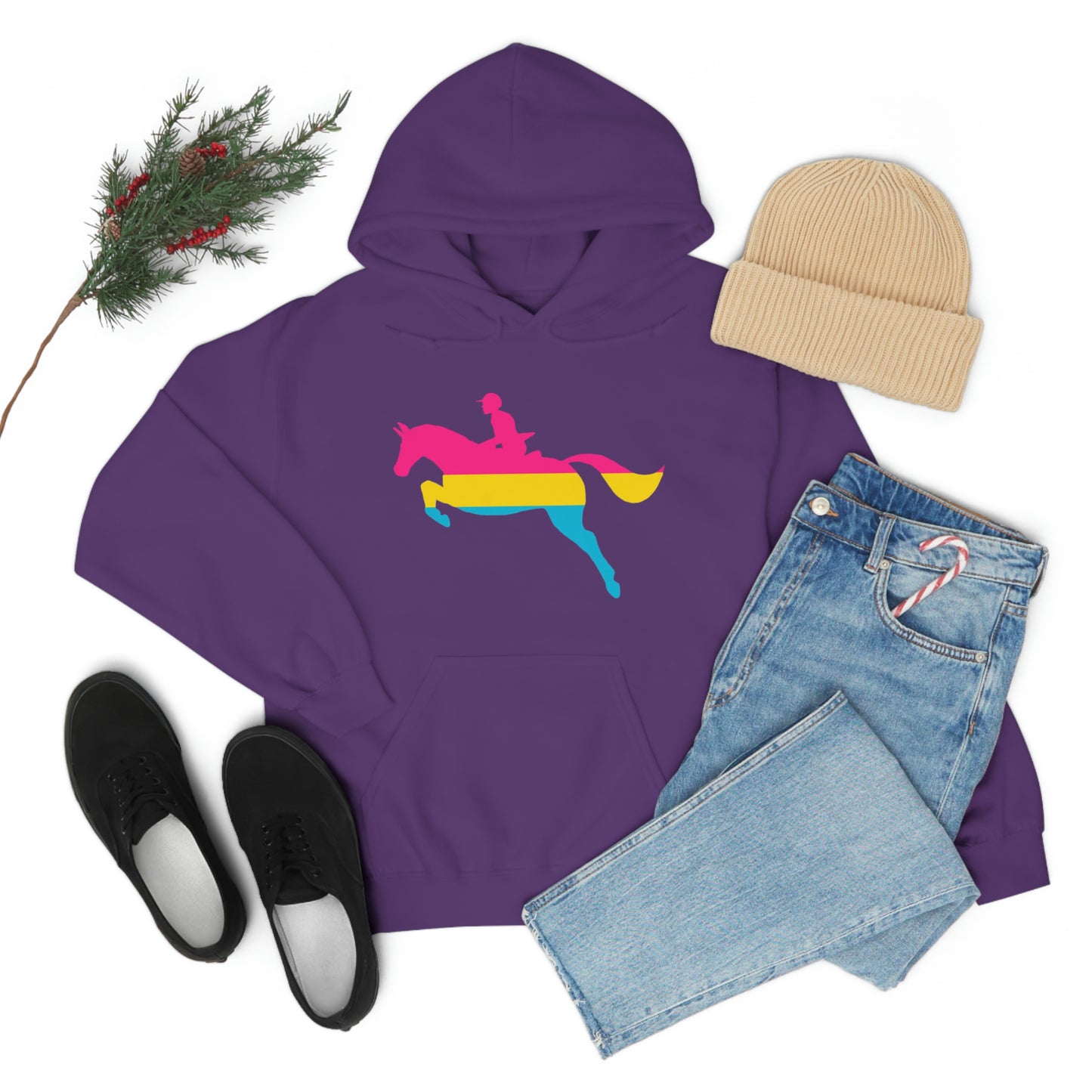 Pansexual - PRIDE, LOVE, and HORSES Hooded Sweatshirt