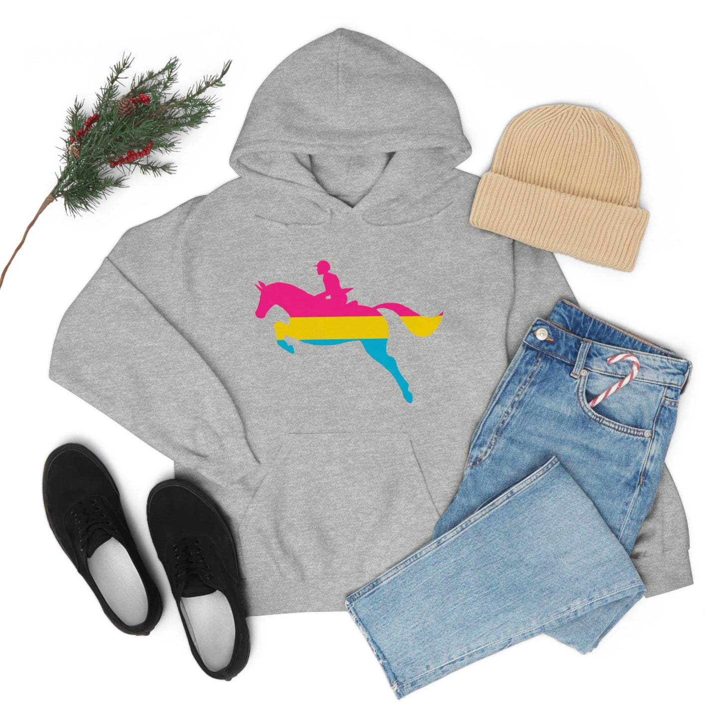 Pansexual - PRIDE, LOVE, and HORSES Hooded Sweatshirt