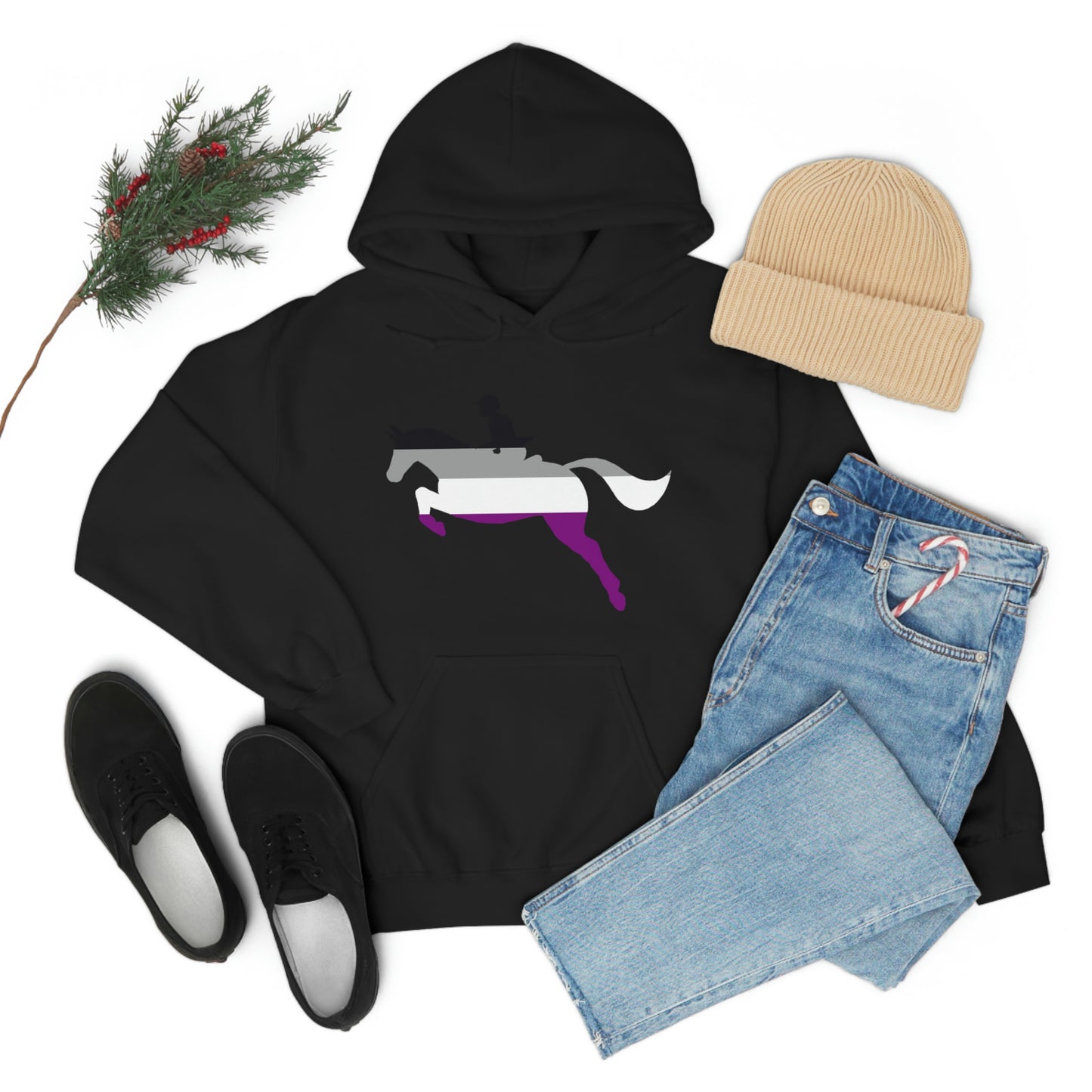 Asexual - PRIDE, LOVE, and HORSES Hooded Sweatshirt