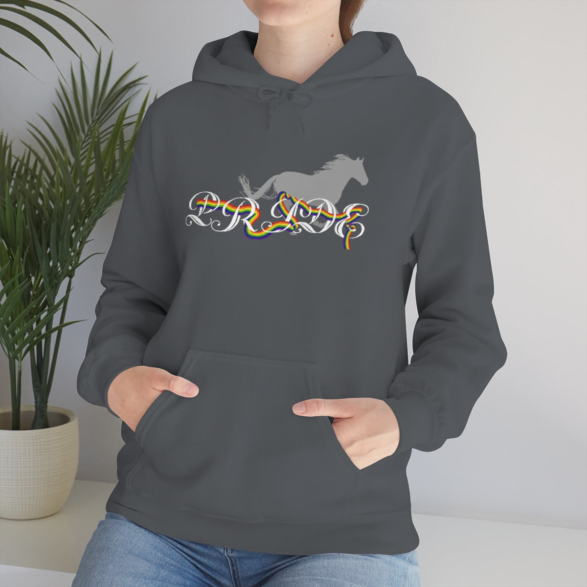 PRIDE in cursive Hooded Sweatshirt