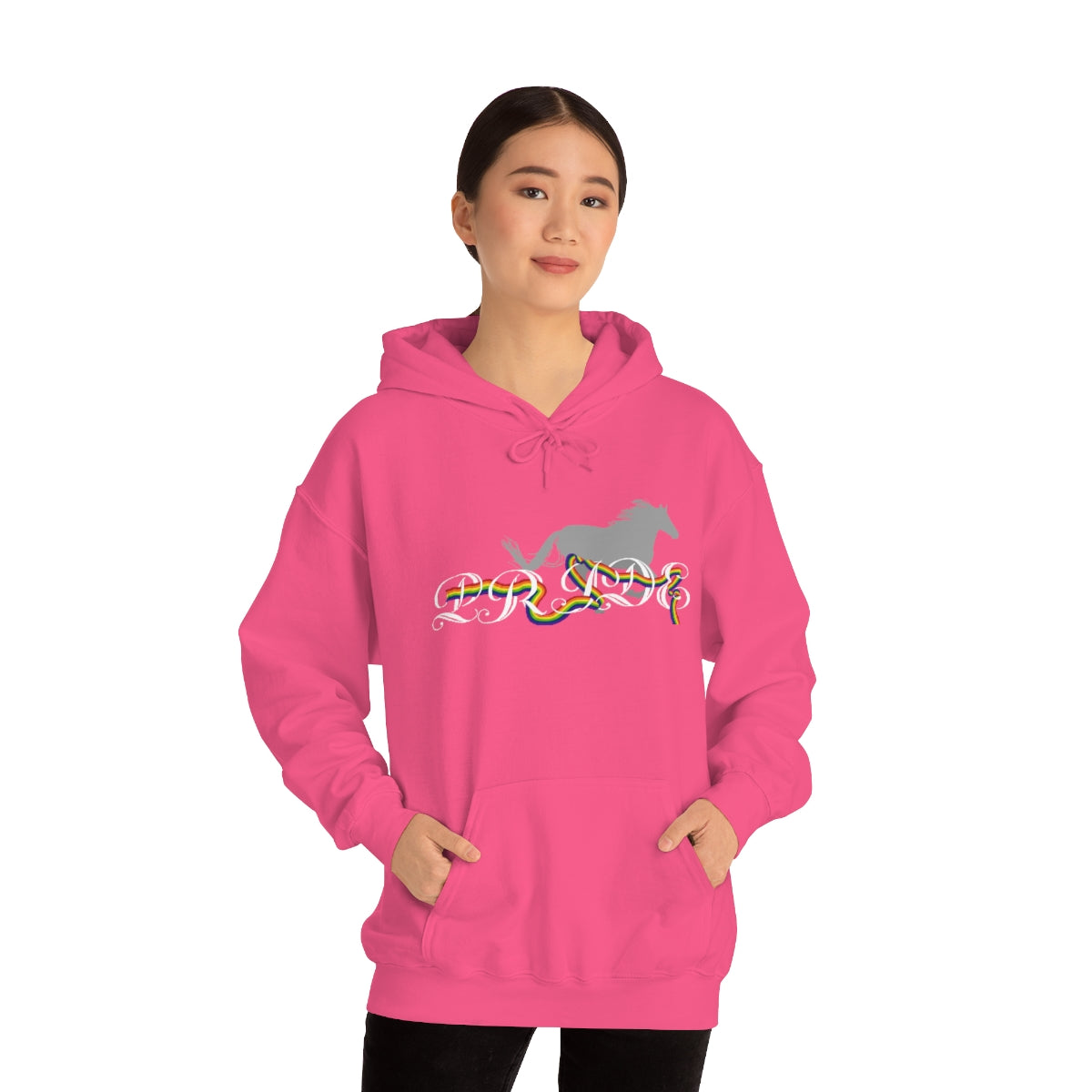 PRIDE in cursive Hooded Sweatshirt