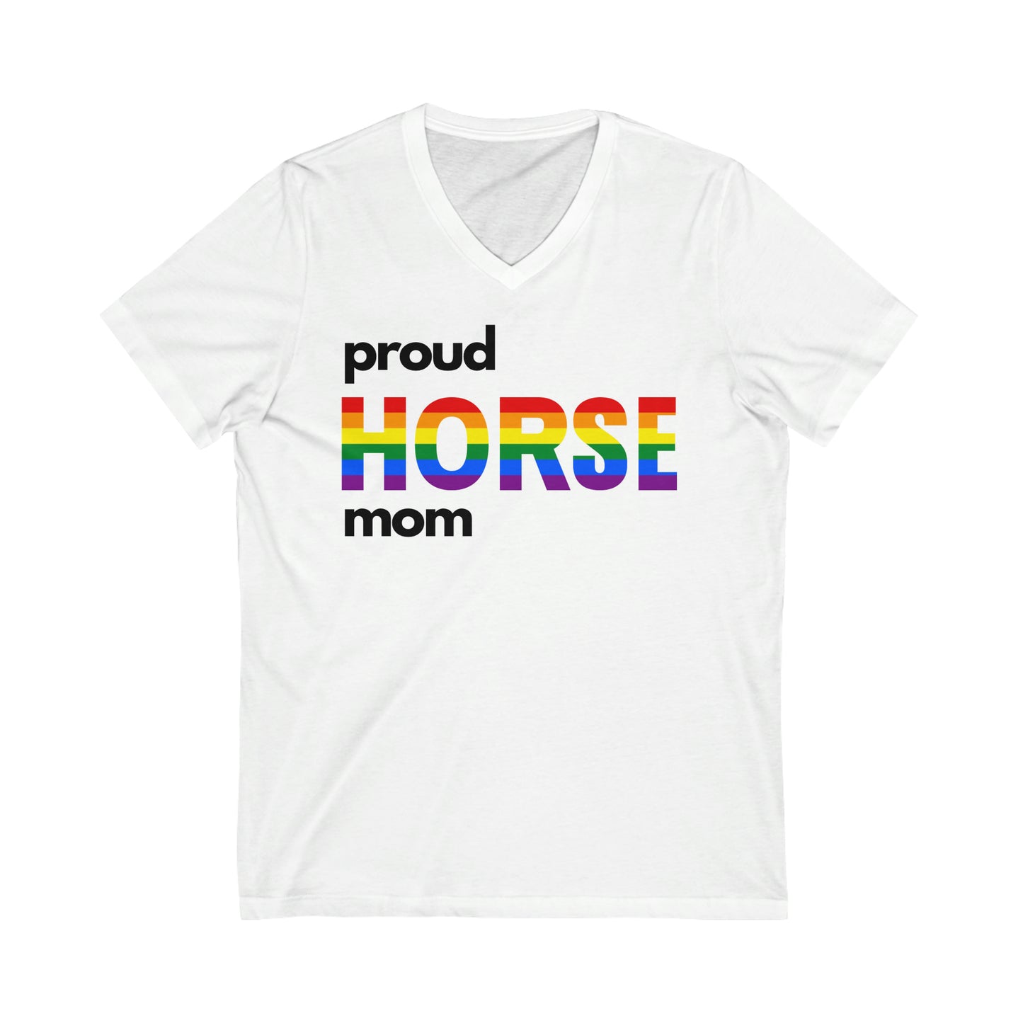 Unisex PRIDE Horse Mom V-Neck Tee