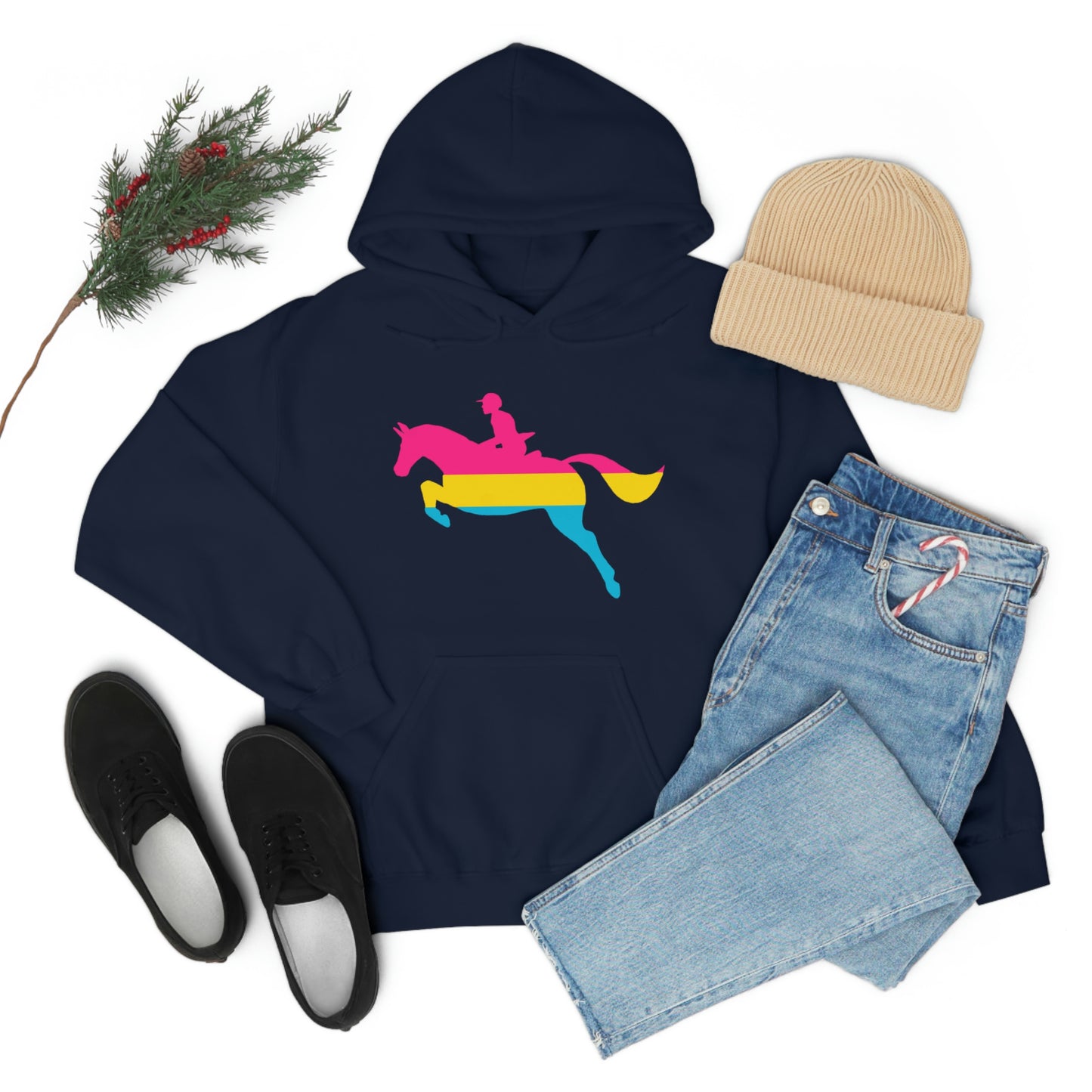 Pansexual - PRIDE, LOVE, and HORSES Hooded Sweatshirt