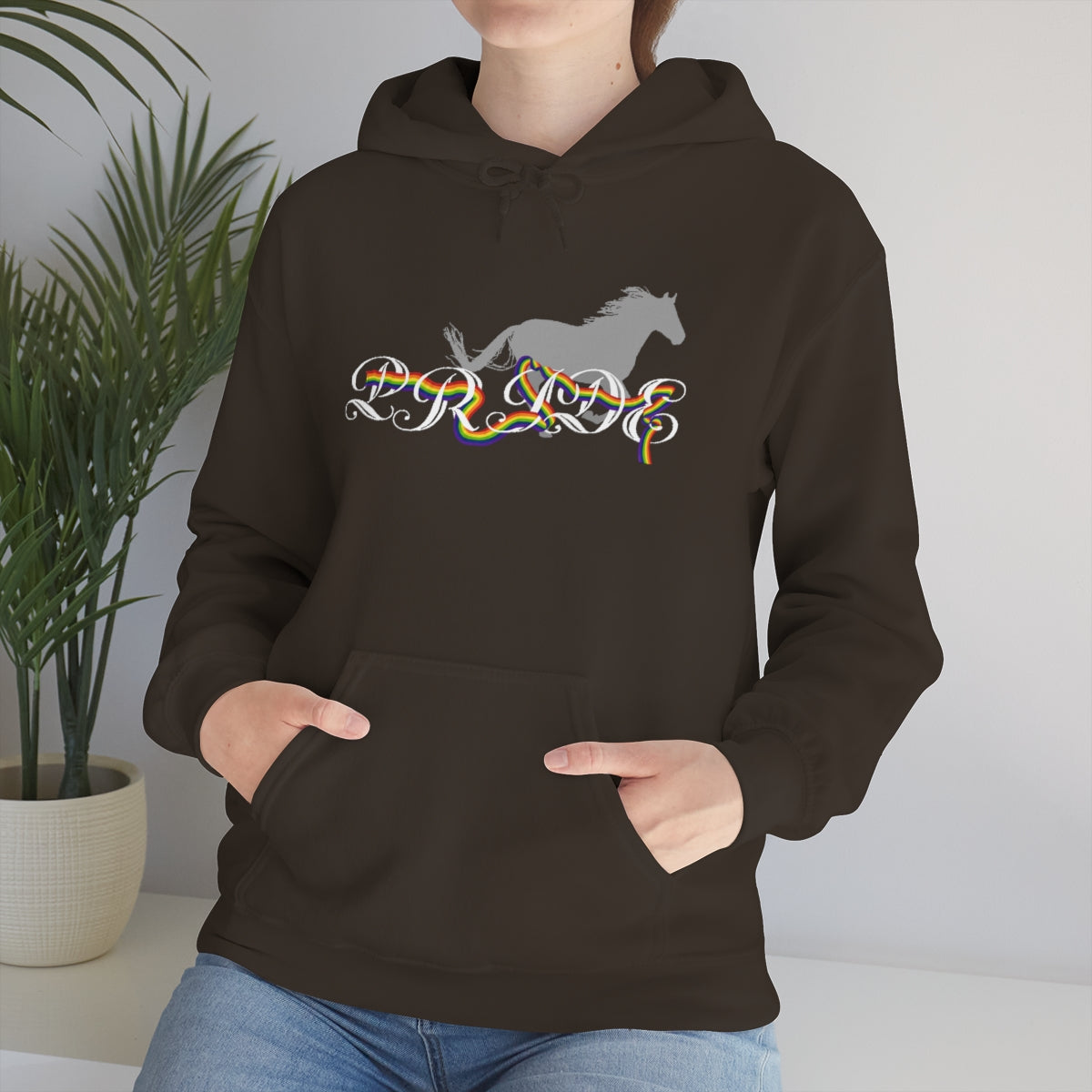 PRIDE in cursive Hooded Sweatshirt