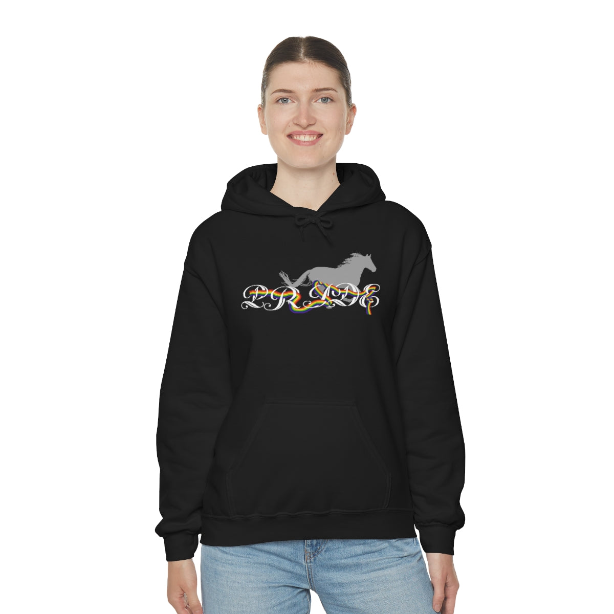 PRIDE in cursive Hooded Sweatshirt