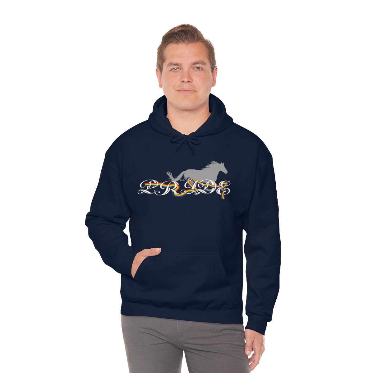 PRIDE in cursive Hooded Sweatshirt