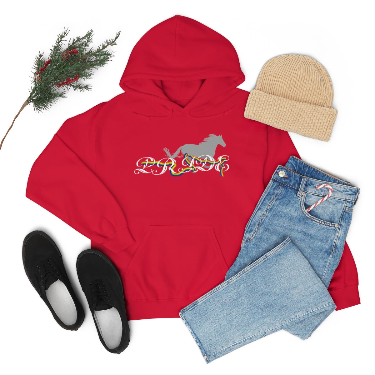 PRIDE in cursive Hooded Sweatshirt