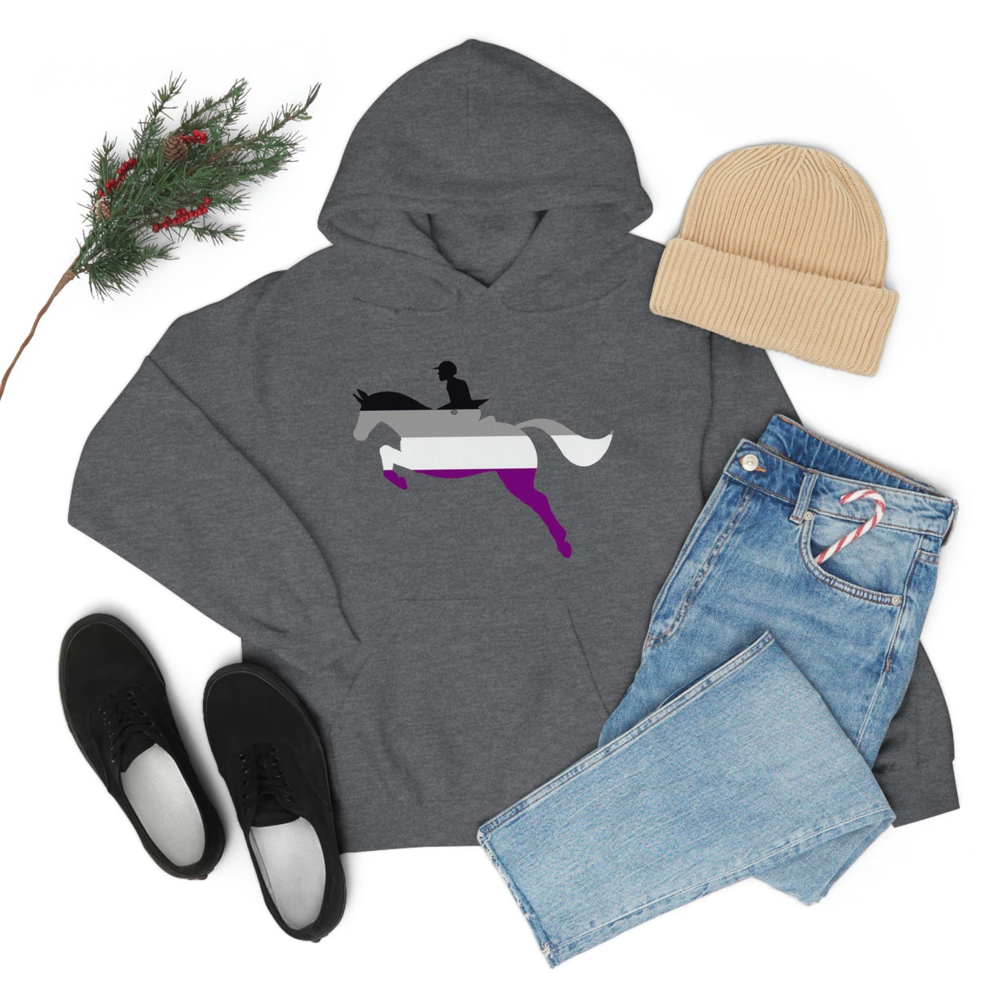 Asexual - PRIDE, LOVE, and HORSES Hooded Sweatshirt