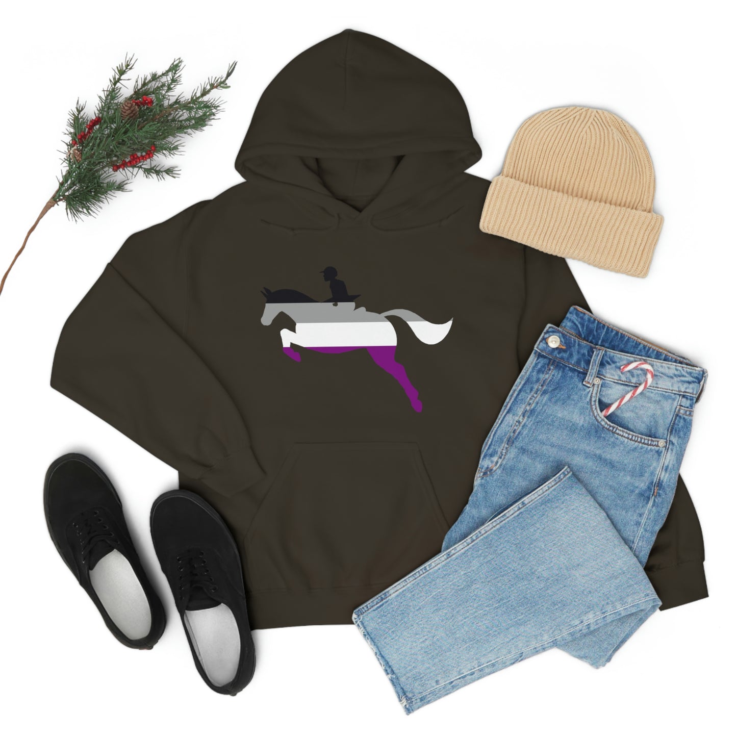 Asexual - PRIDE, LOVE, and HORSES Hooded Sweatshirt