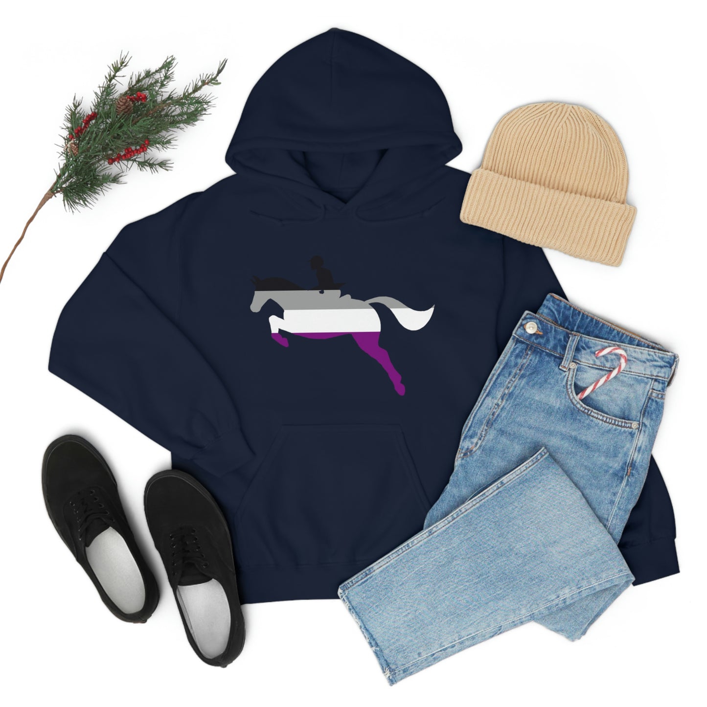 Asexual - PRIDE, LOVE, and HORSES Hooded Sweatshirt