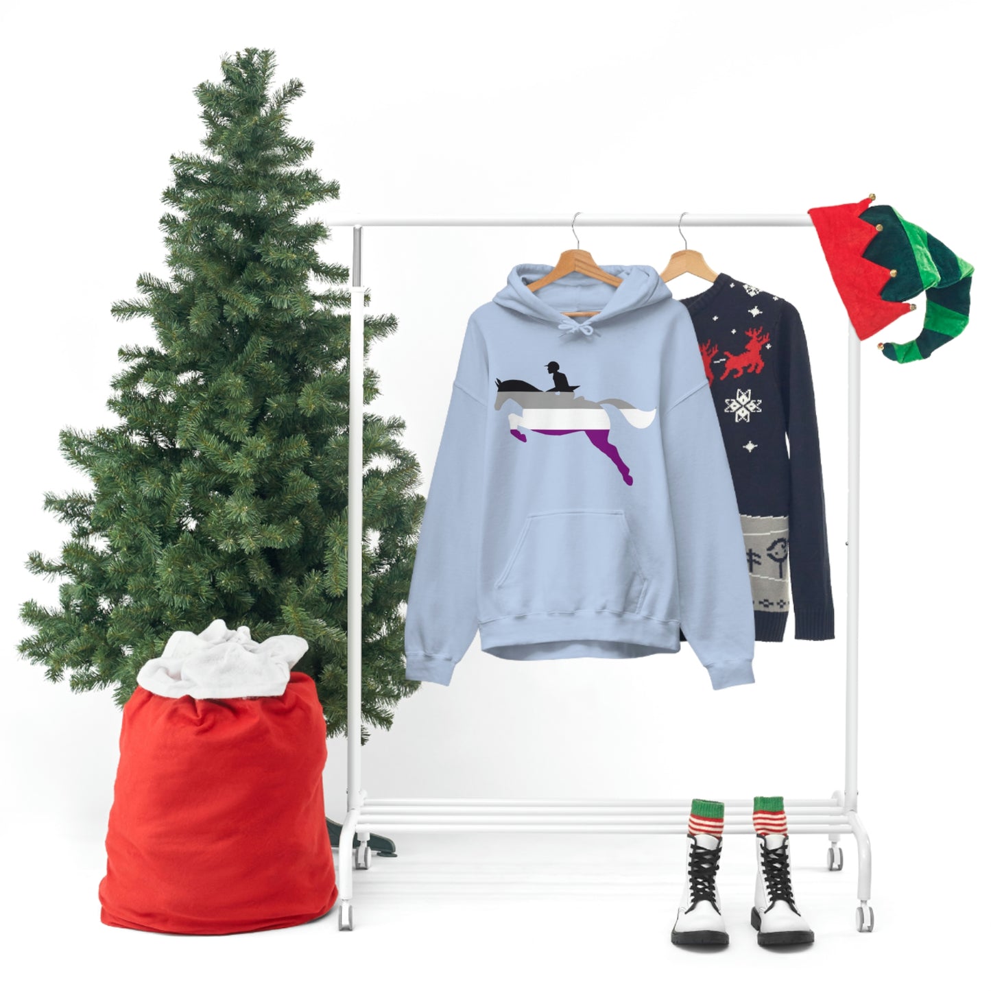 Asexual - PRIDE, LOVE, and HORSES Hooded Sweatshirt
