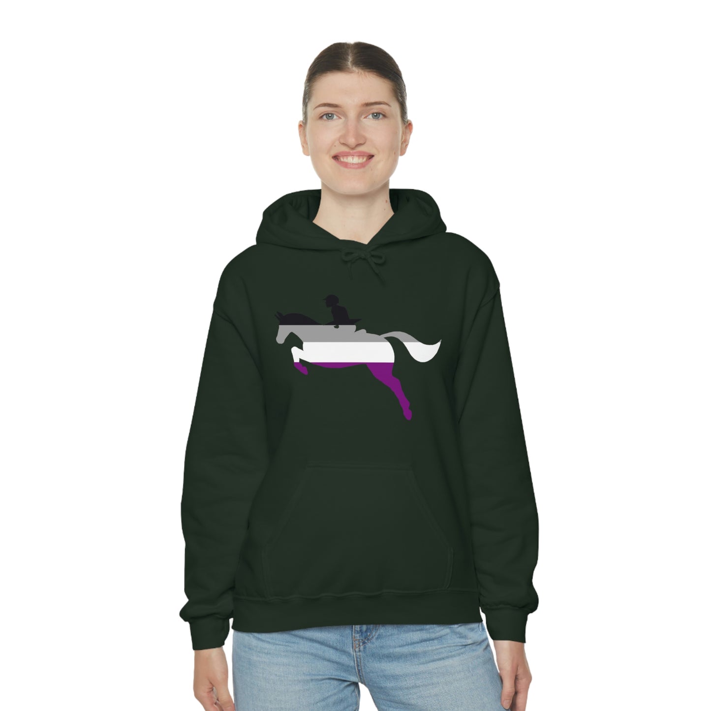 Asexual - PRIDE, LOVE, and HORSES Hooded Sweatshirt