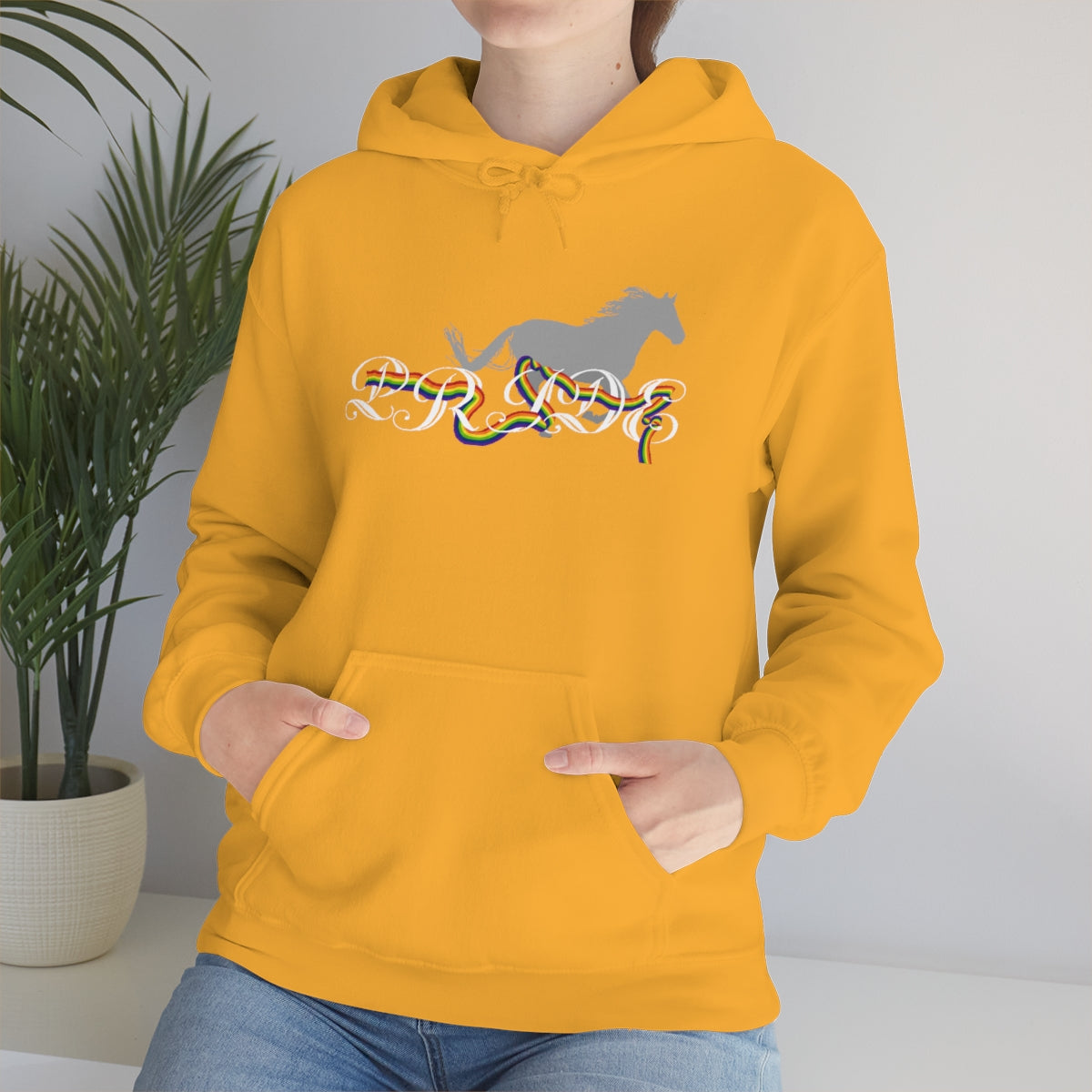 PRIDE in cursive Hooded Sweatshirt