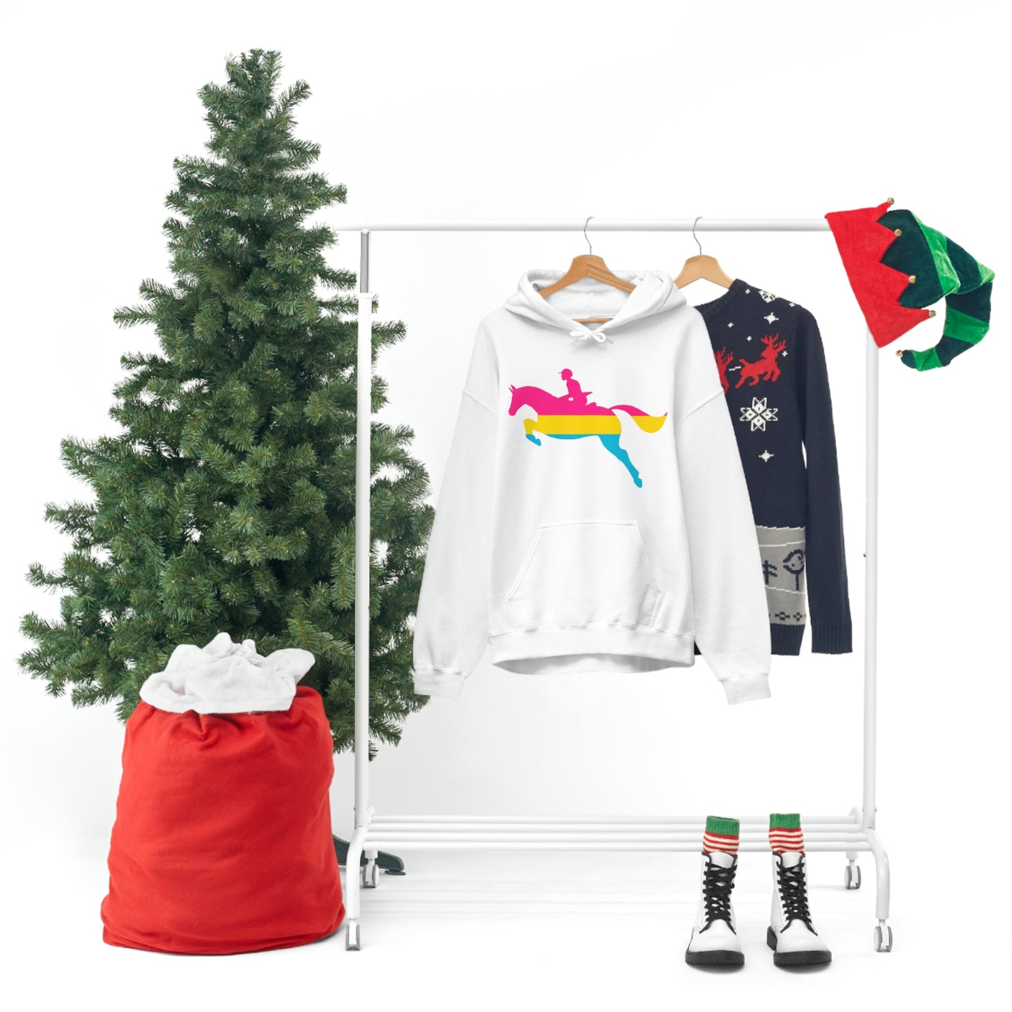 Pansexual - PRIDE, LOVE, and HORSES Hooded Sweatshirt