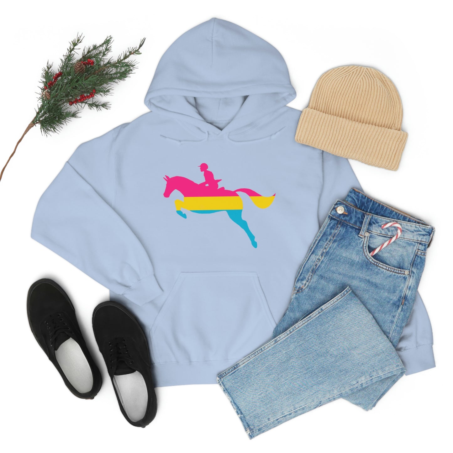 Pansexual - PRIDE, LOVE, and HORSES Hooded Sweatshirt