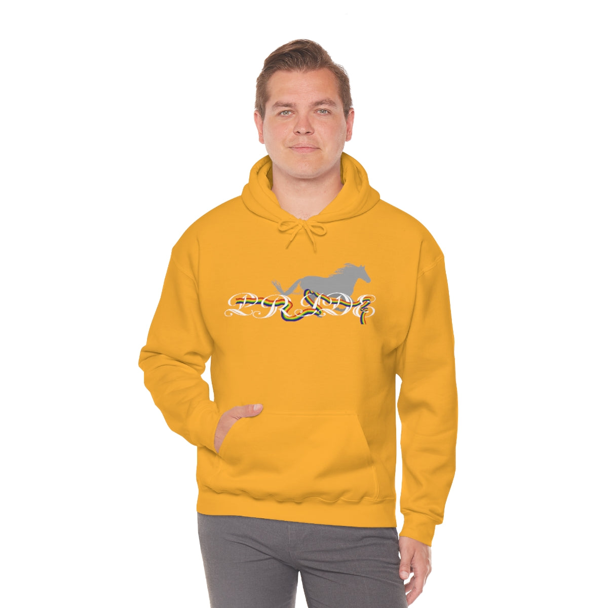 PRIDE in cursive Hooded Sweatshirt