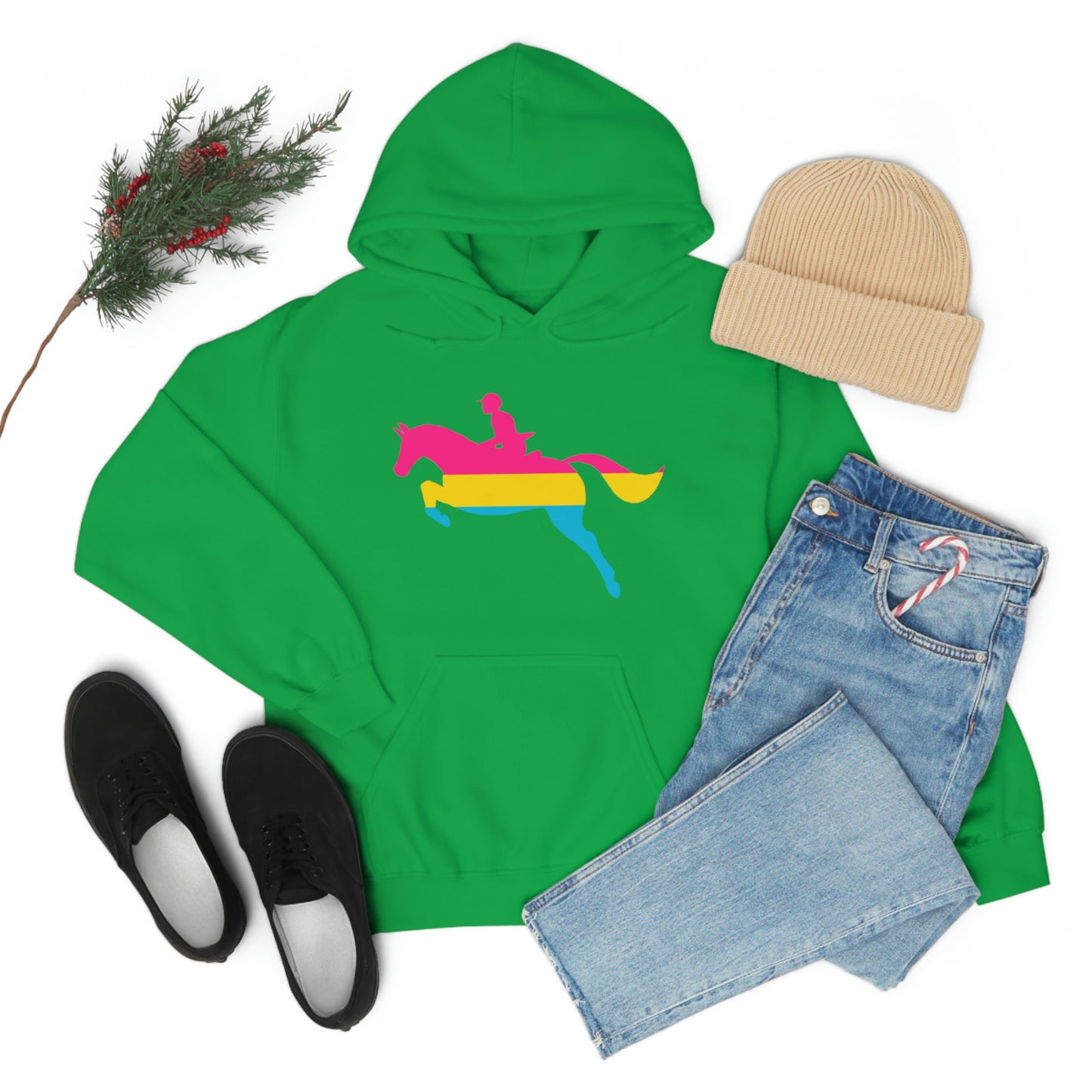 Pansexual - PRIDE, LOVE, and HORSES Hooded Sweatshirt