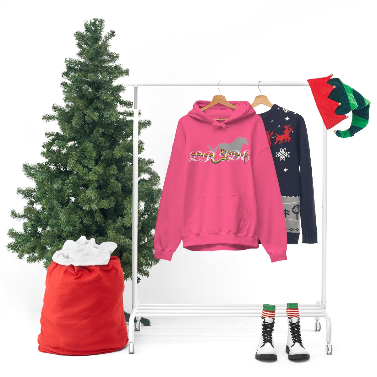PRIDE in cursive Hooded Sweatshirt