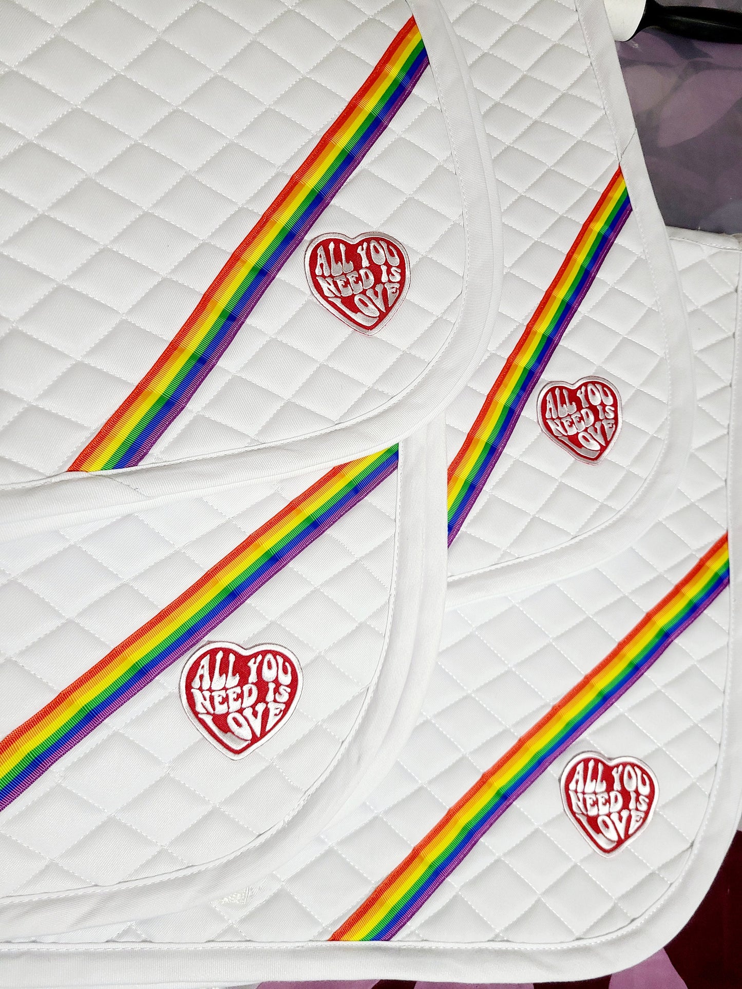 PRIDE - Love is Love Saddle Pad - White - PRE ORDER ONLY