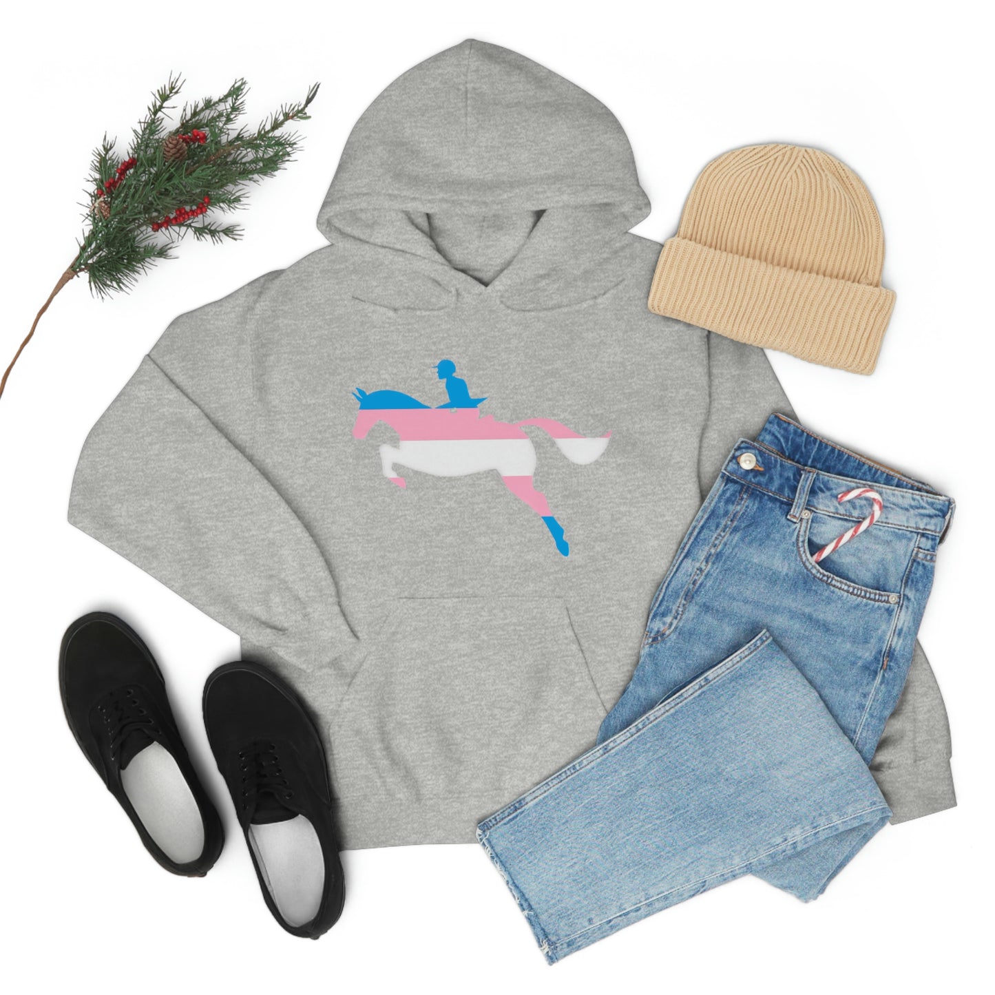 Transgender - PRIDE, LOVE, and HORSES Hooded Sweatshirt