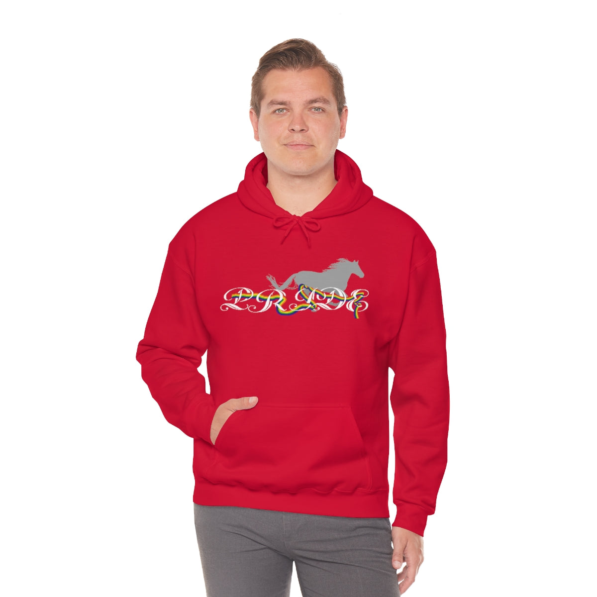 PRIDE in cursive Hooded Sweatshirt