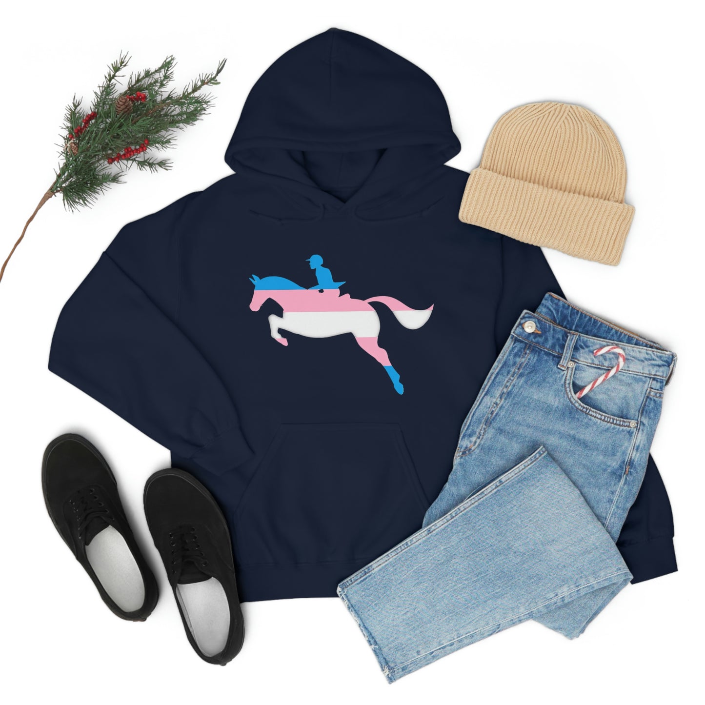 Transgender - PRIDE, LOVE, and HORSES Hooded Sweatshirt