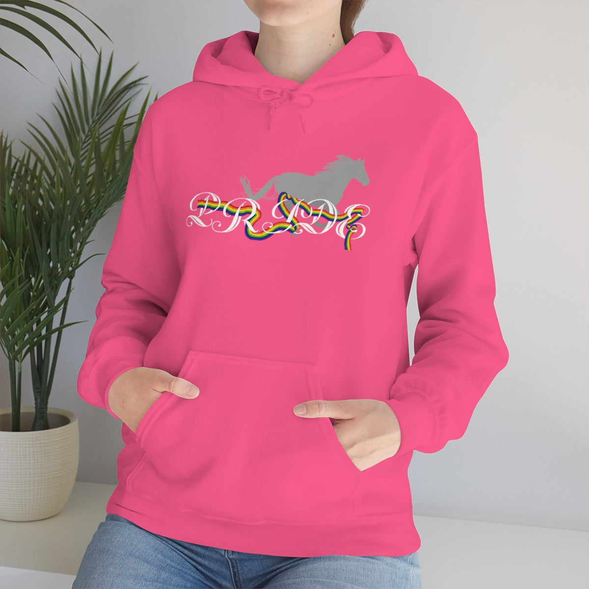 PRIDE in cursive Hooded Sweatshirt